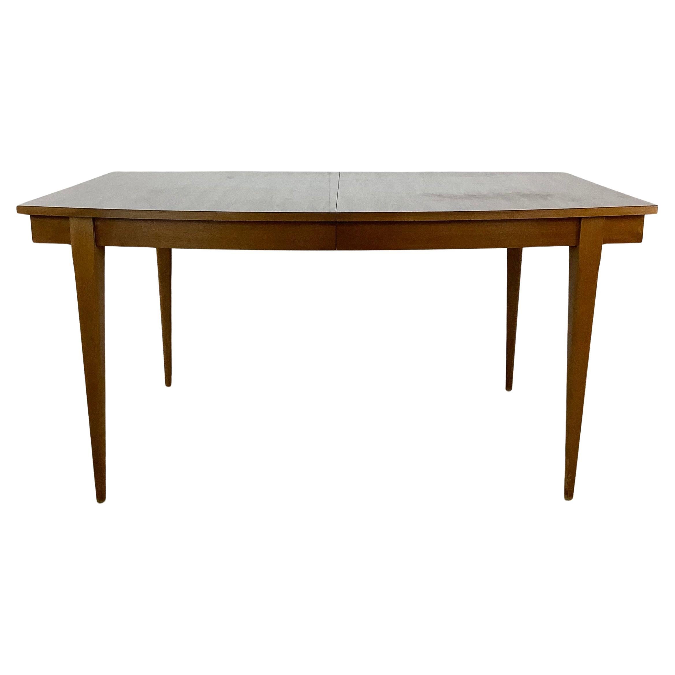 Mid-Century Modern Dining Table With Leaf For Sale