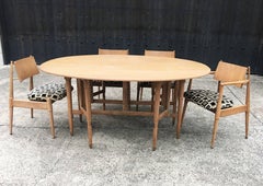 Mid-Century Modern Dining Table with Six Chairs