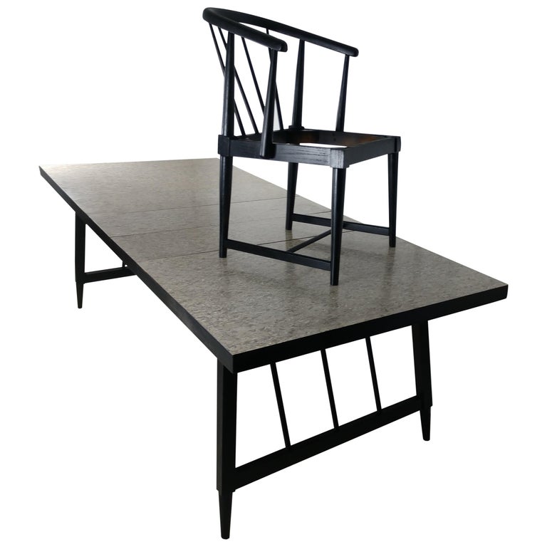 MidCentury Modern Dining Table with Six Chairs Three Leafs by Mengel For Sale at 1stDibs