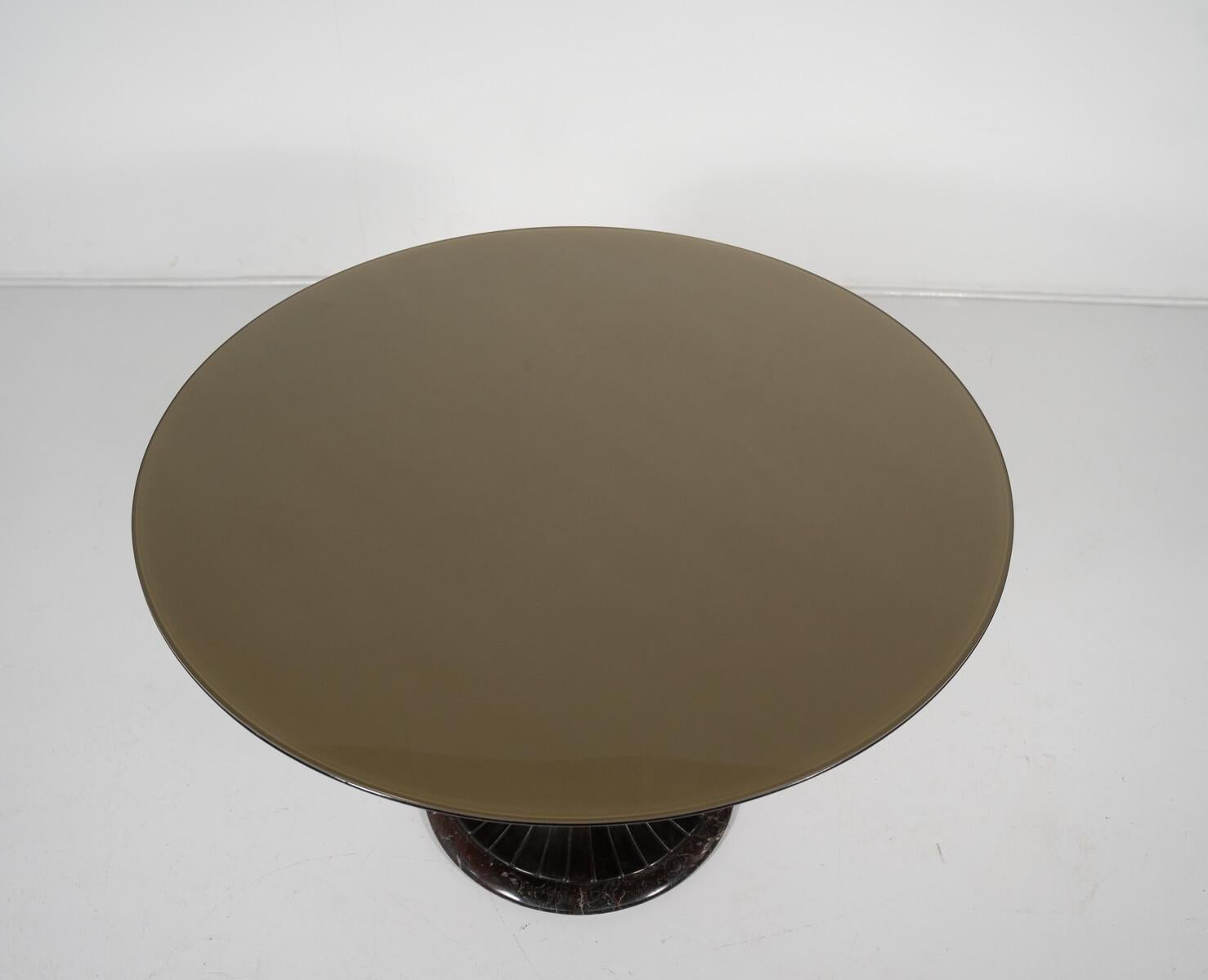 Mid-Century Modern Dining Table, Wood and Marble, 1960s In Good Condition In Brussels, BE