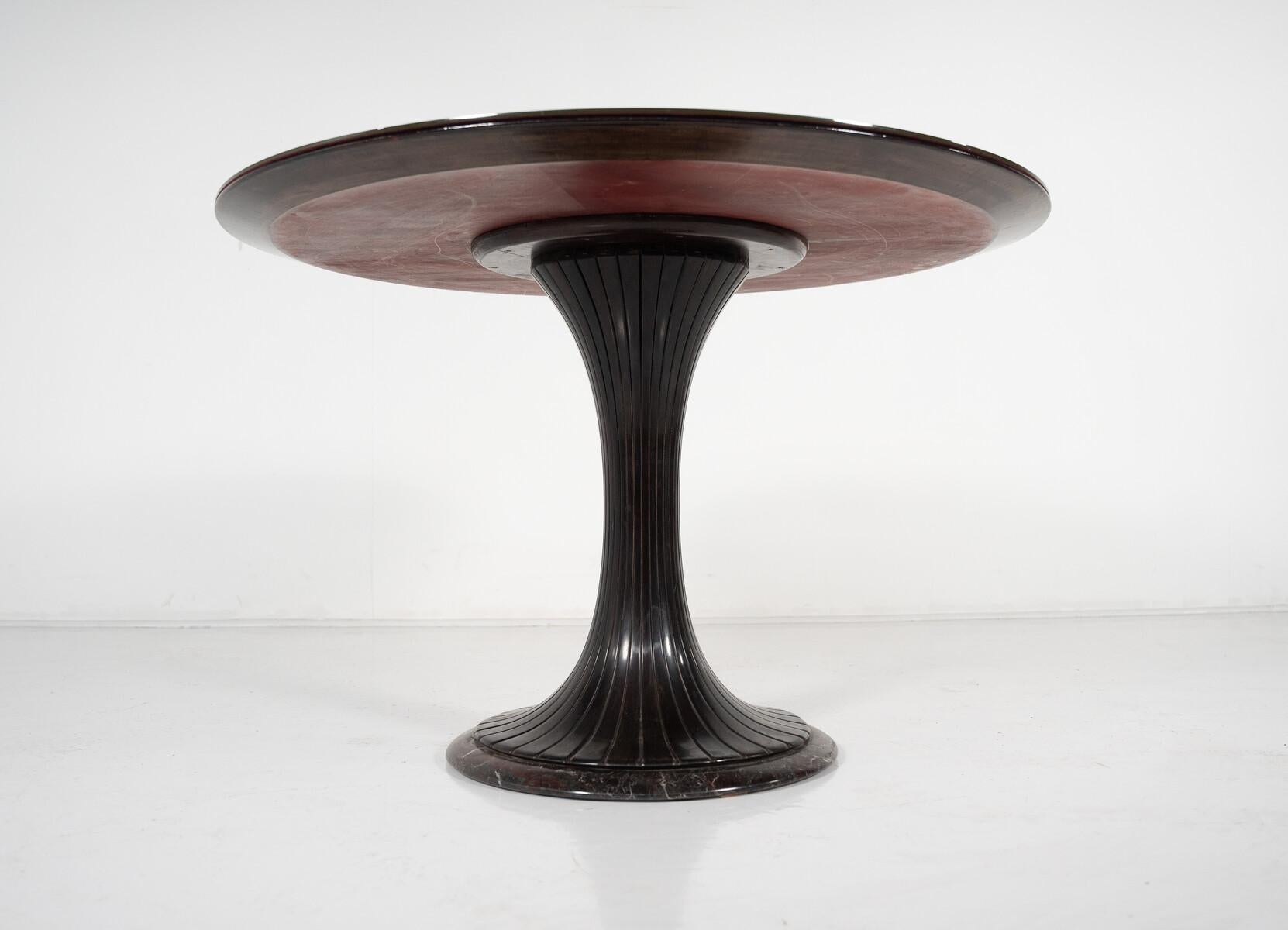 Mid-Century Modern Dining Table, Wood and Marble, 1960s 1