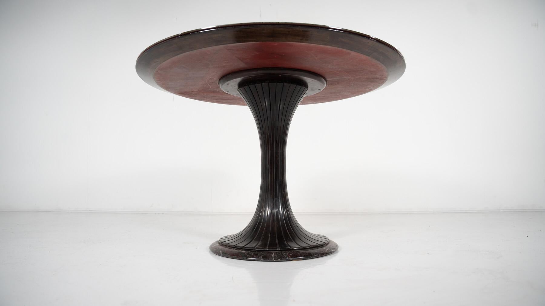 Mid-Century Modern Dining Table, Wood and Marble, 1960s 4
