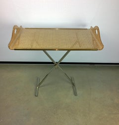 Dior Home Natural Cane Encased in Resin with Brass Accents Butler's Tray / Table