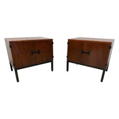 Mid-Century Modern Directional for Milo Baughman Walnut Nightstands - Set of 2