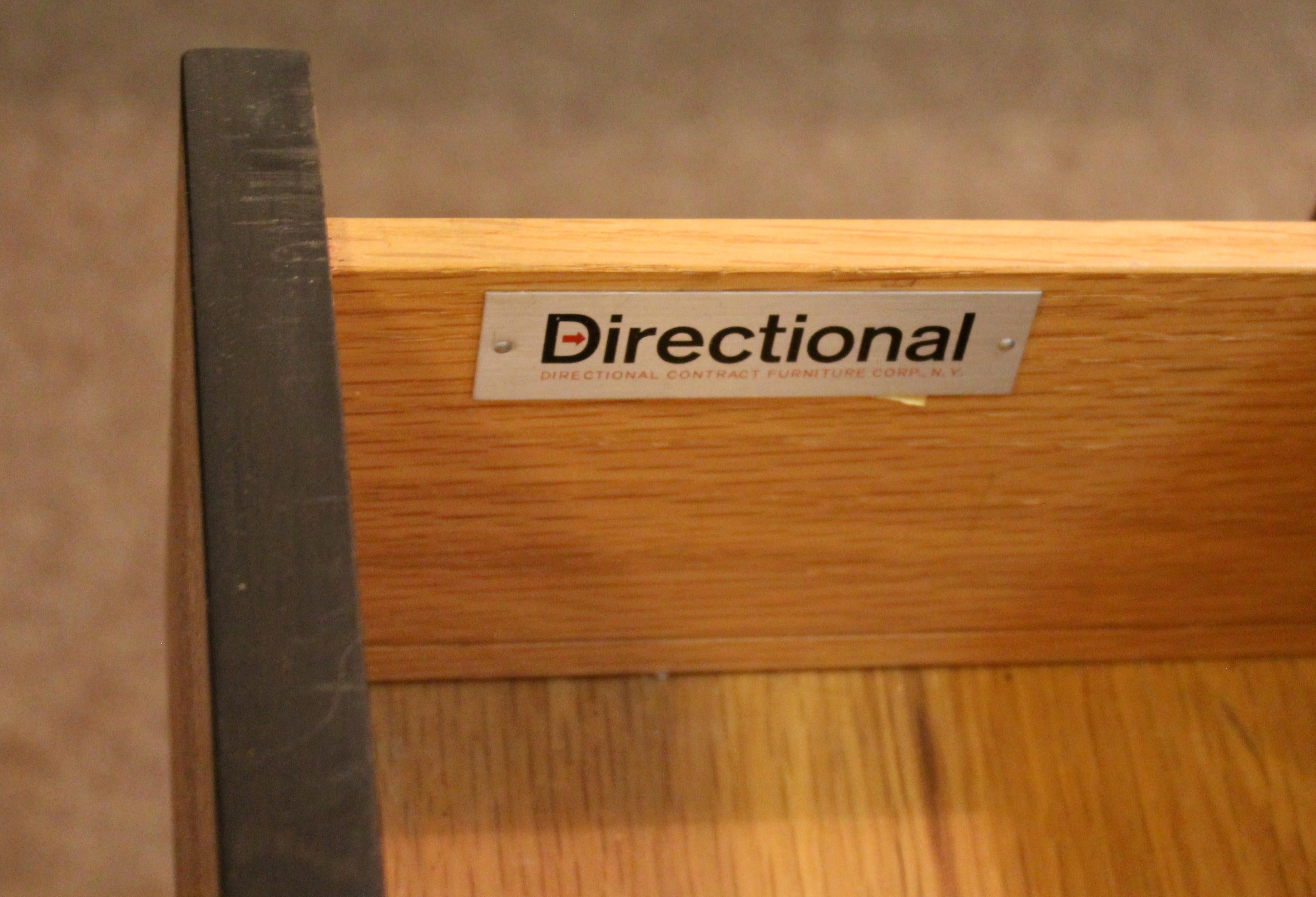 Mid-Century Modern Directional Leather Topped Executive Desk & Credenza, 1960s 2
