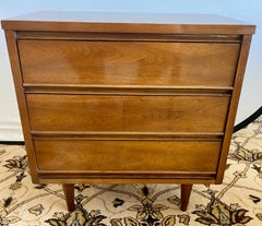 Mid-Century Modern Dixie Furniture Three Drawer Small Dresser Nightstand
