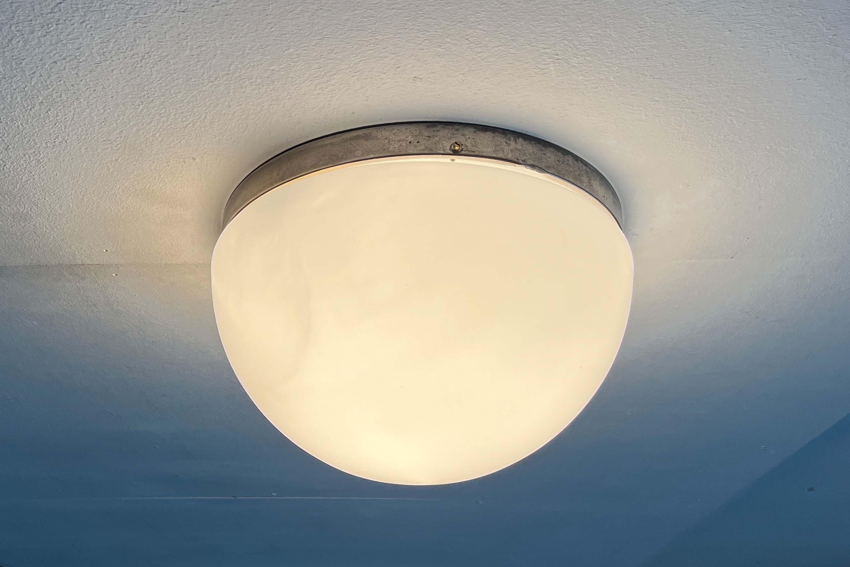 Mid-Century Modern Dome Flush Mount from Finland in the Style of Paavo Tynell in vendita 7