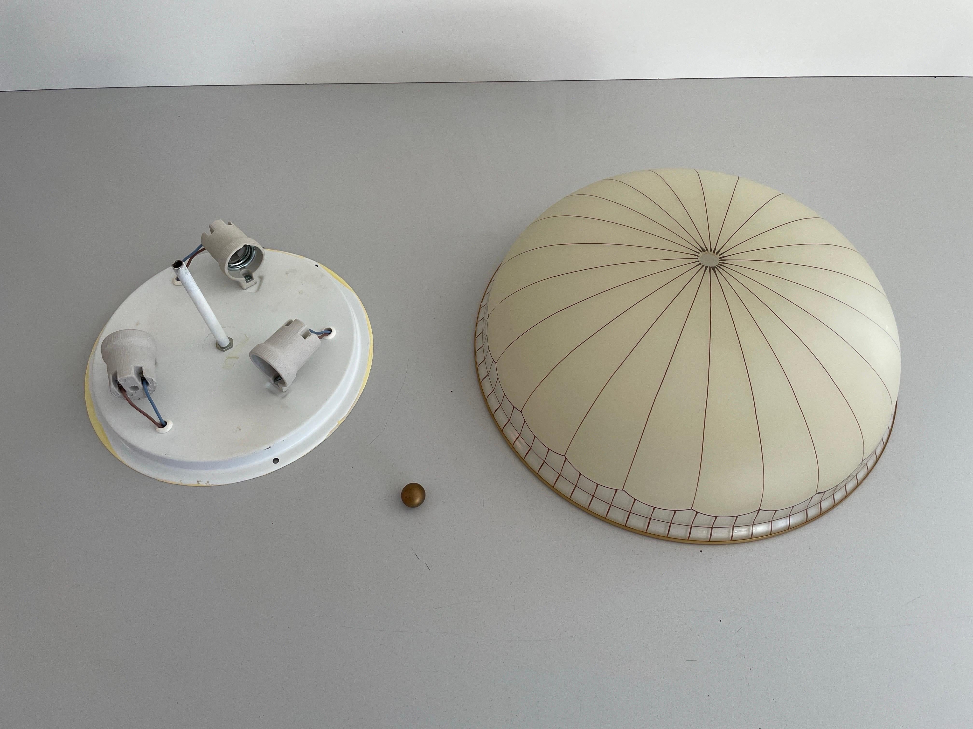Mid-century Modern Dome-shaped Glass Flush Mount Light by Doria, 1960s, Germany For Sale 12