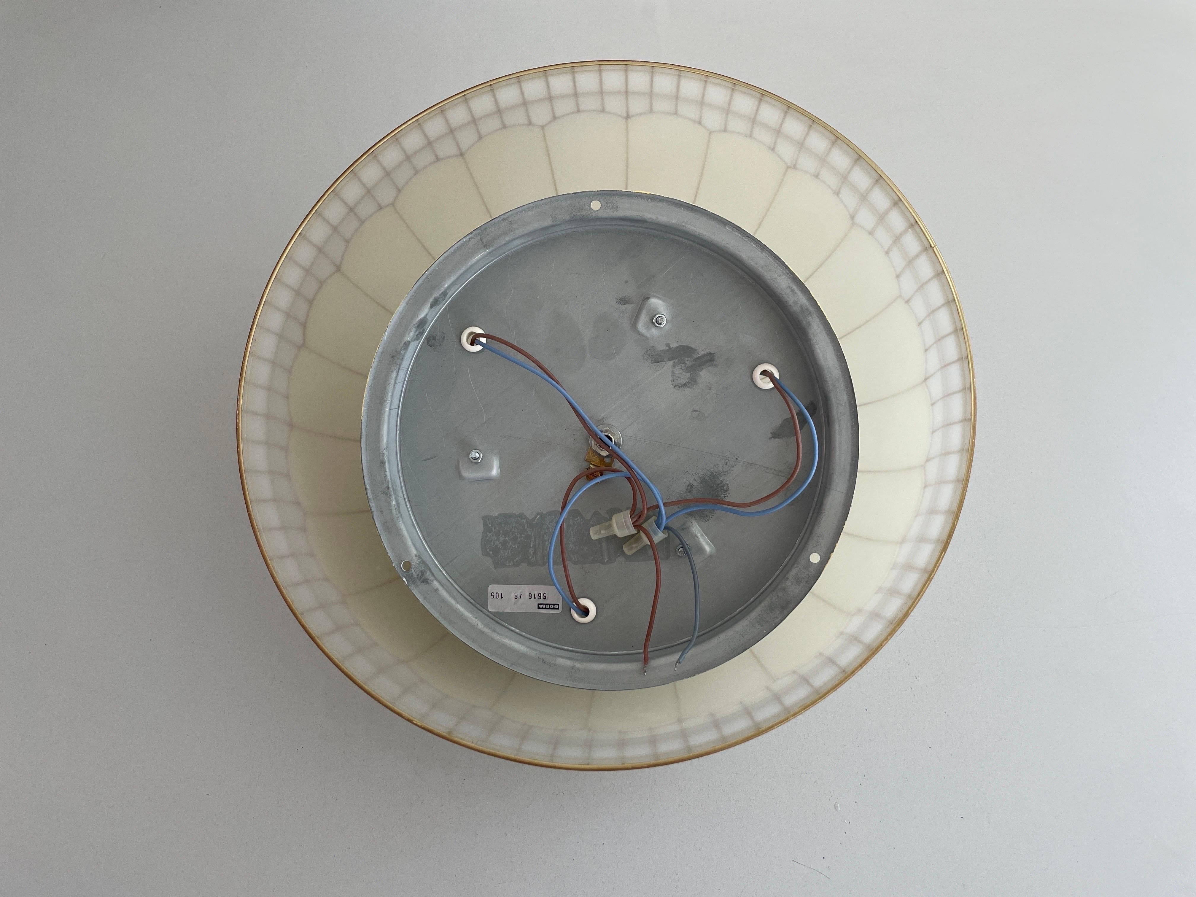 Mid-century Modern Dome-shaped Glass Flush Mount Light by Doria, 1960s, Germany For Sale 13