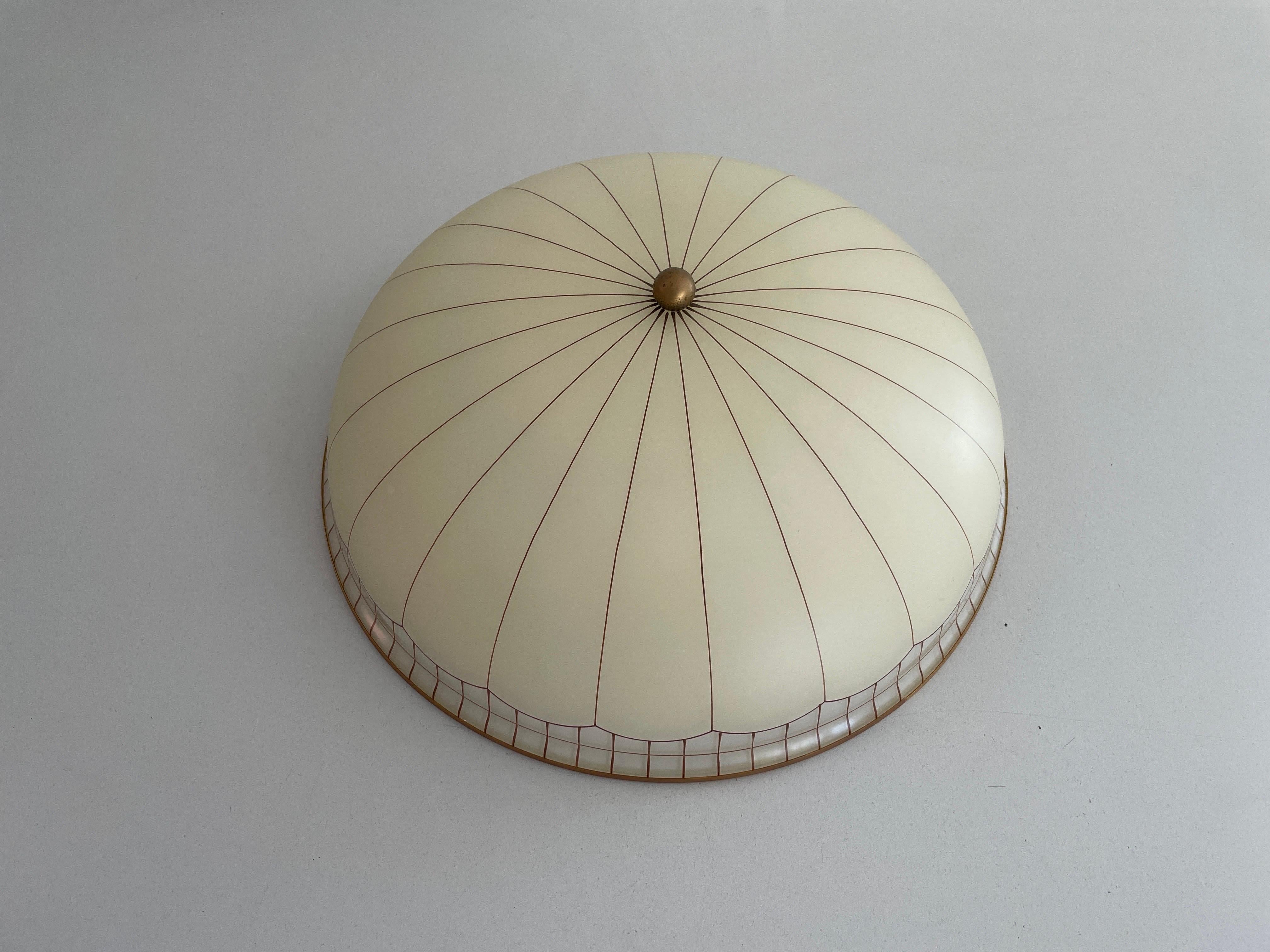 Mid-century Modern Dome-shaped Glass Flush Mount Light by Doria, 1960s, Germany In Excellent Condition For Sale In Hagenbach, DE