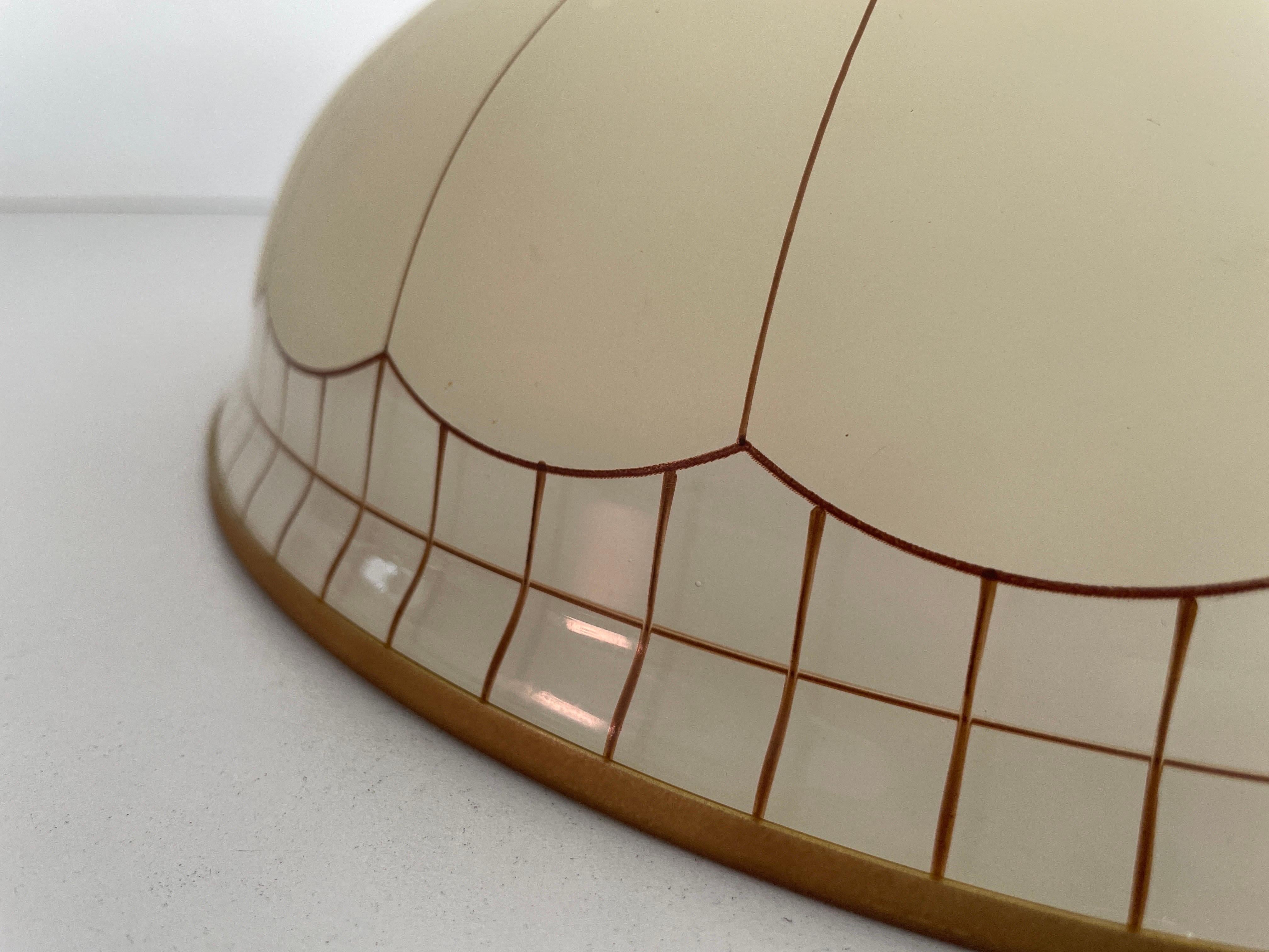 Mid-century Modern Dome-shaped Glass Flush Mount Light by Doria, 1960s, Germany For Sale 2