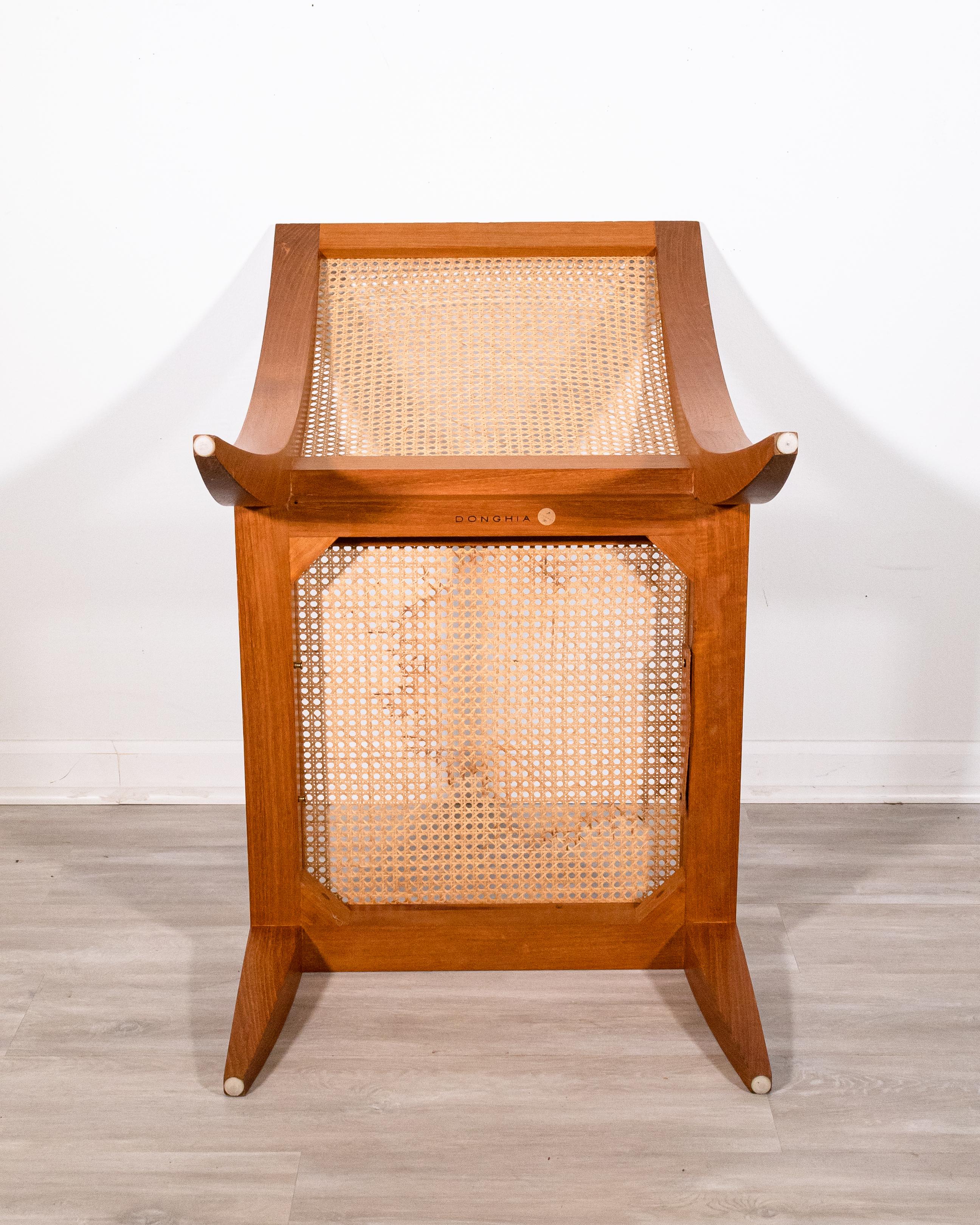 Mid-Century Modern Donghia Rattan Cane Jeanerret Style Chair 8