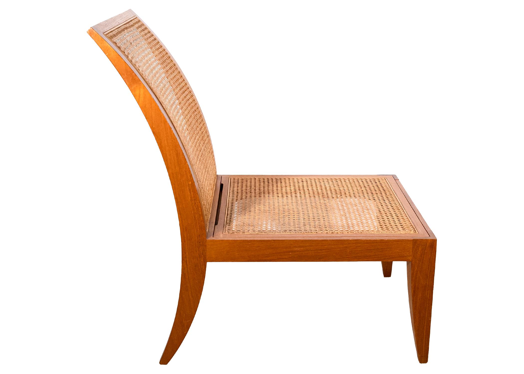 Mid-Century Modern Donghia Rattan Cane Jeanerret Style Chair In Good Condition In Keego Harbor, MI