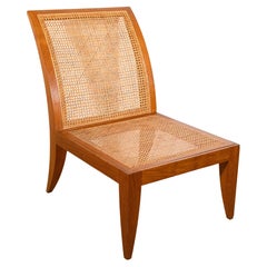 Retro Mid-Century Modern Donghia Rattan Cane Jeanerret Style Chair