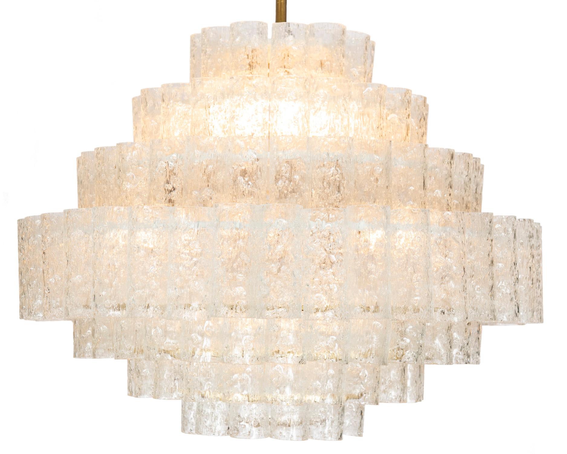 Hand-Crafted Mid-Century Modern Doria Glass Pendant Light from Germany