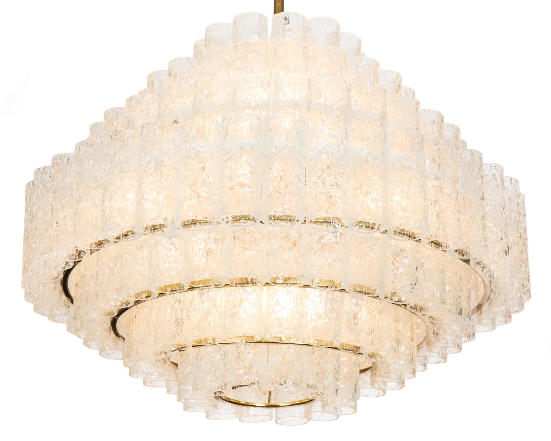Mid-Century Modern Doria Glass Pendant Light from Germany In Good Condition In Toronto, ON