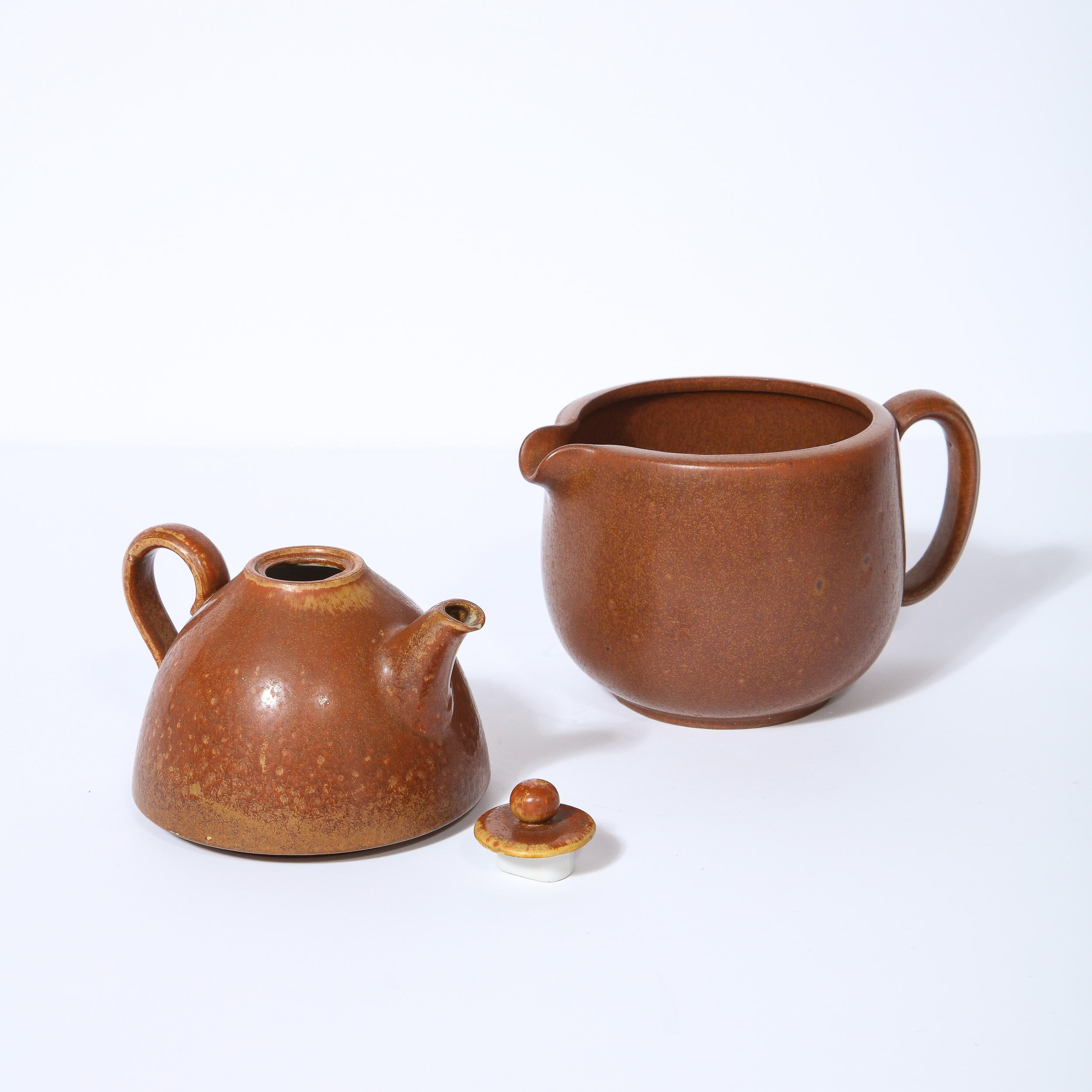 Mid-Century Modern Double Ceramic Teapot by Gunnar Nylund for Rörstrand For Sale 3