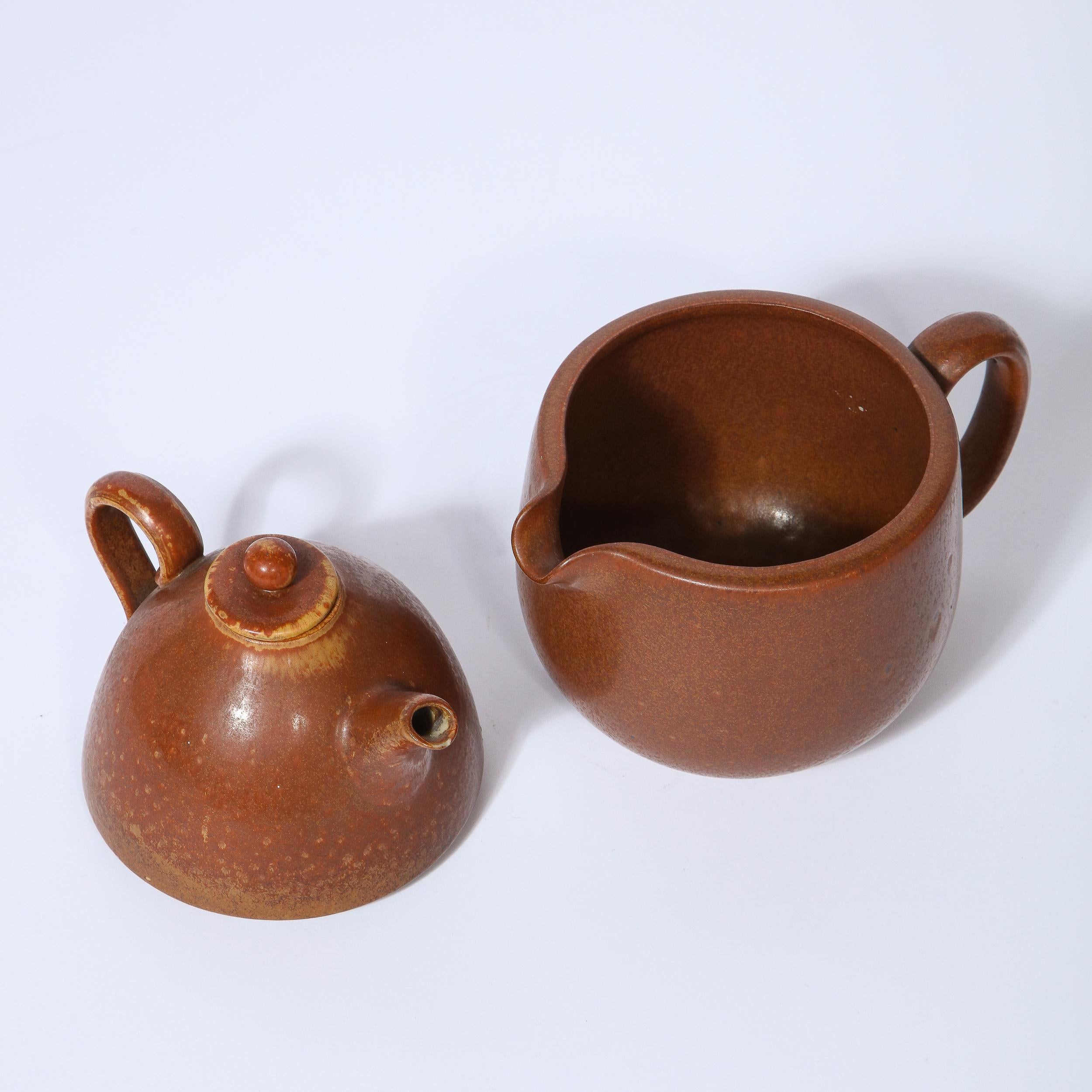 Mid-Century Modern Double Ceramic Teapot by Gunnar Nylund for Rörstrand For Sale 5