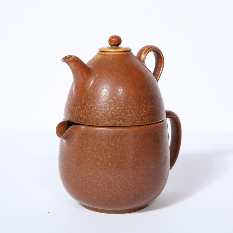 MidCentury Modern Double Ceramic Teapot by Gunnar Nylund for Rörstrand For Sale at 1stDibs