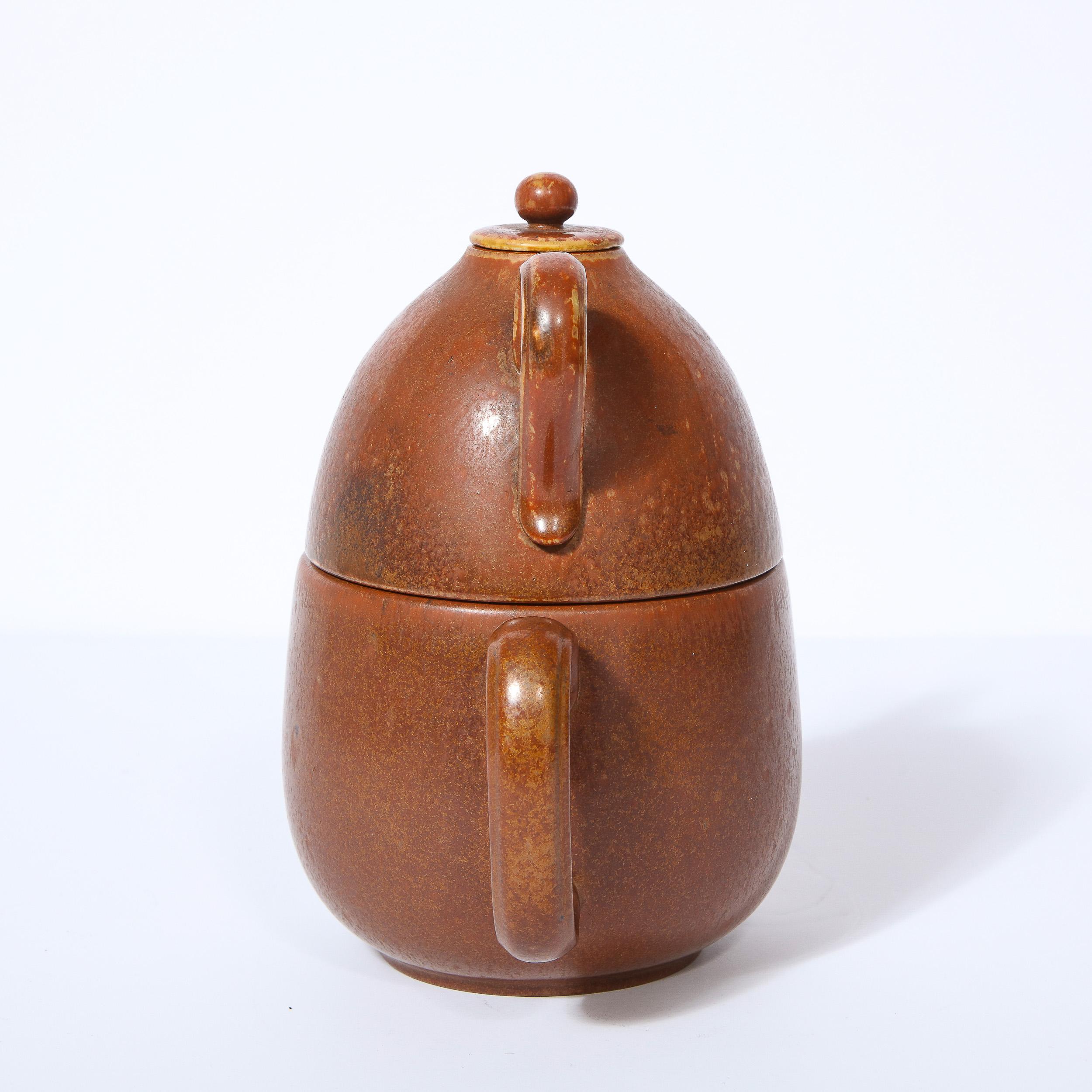 Mid-20th Century Mid-Century Modern Double Ceramic Teapot by Gunnar Nylund for Rörstrand For Sale
