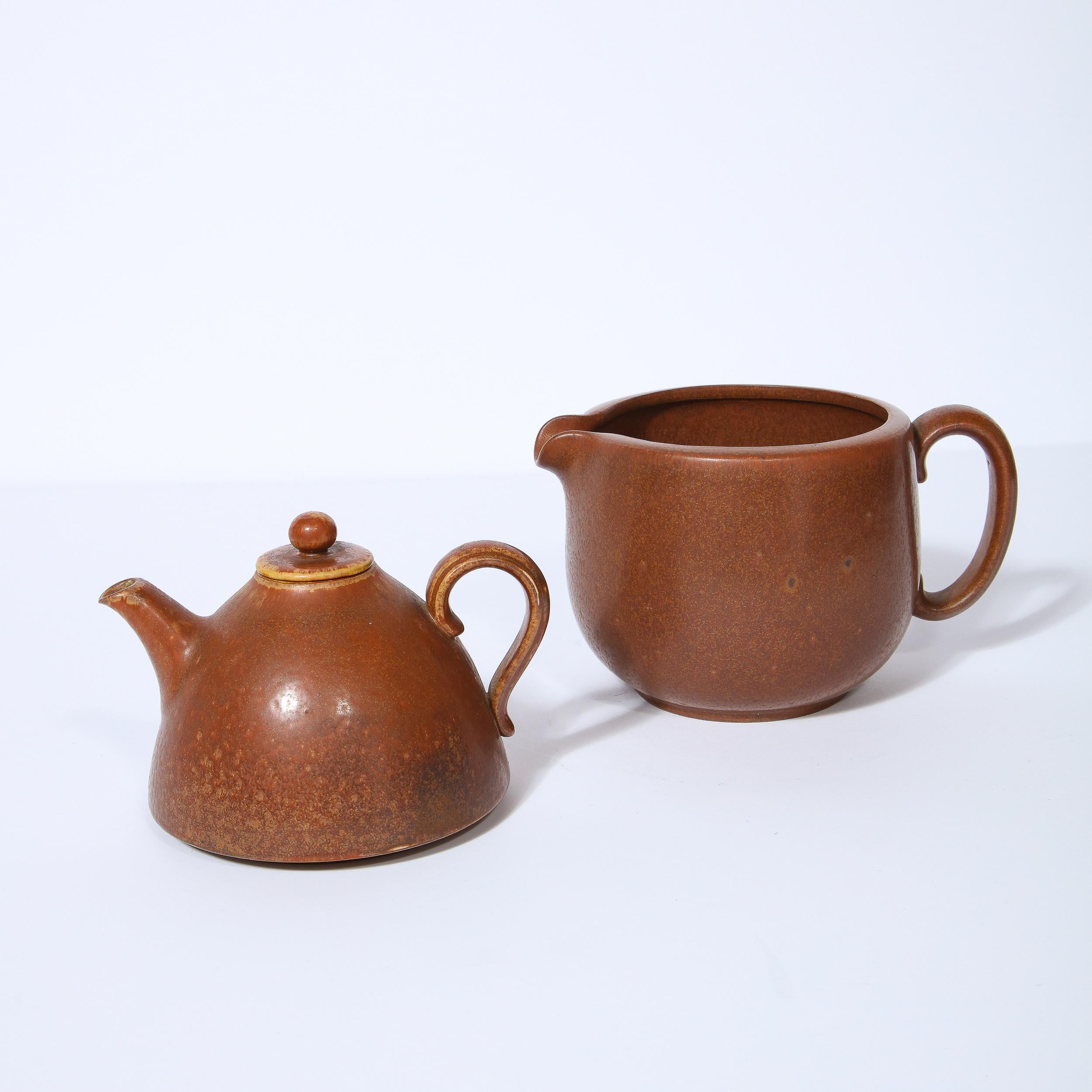Théière double en céramique mi-siècle moderne de Gunnar Nylund pour Rörstrand en vente 1