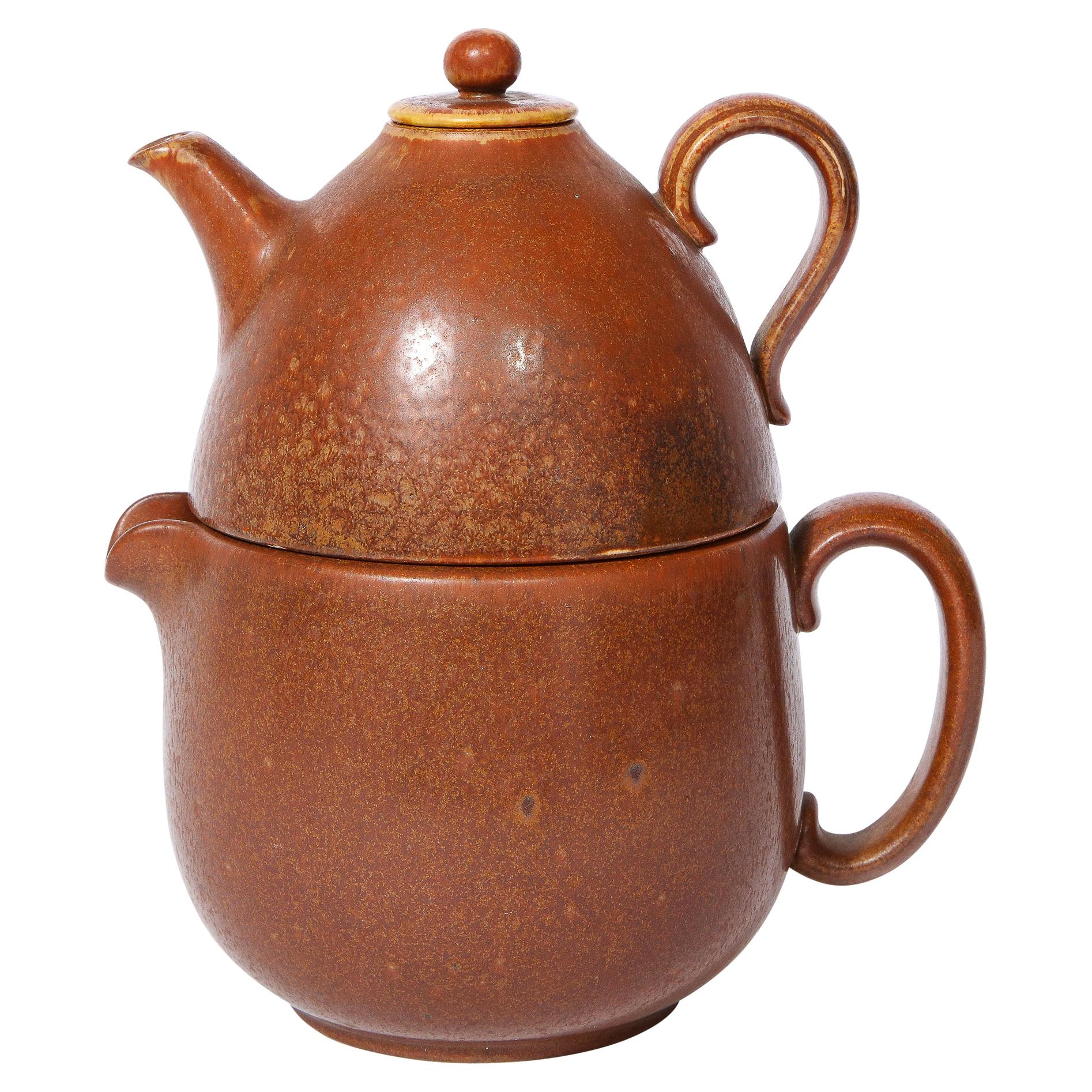 Mid-Century Modern Double Ceramic Teapot by Gunnar Nylund for Rörstrand