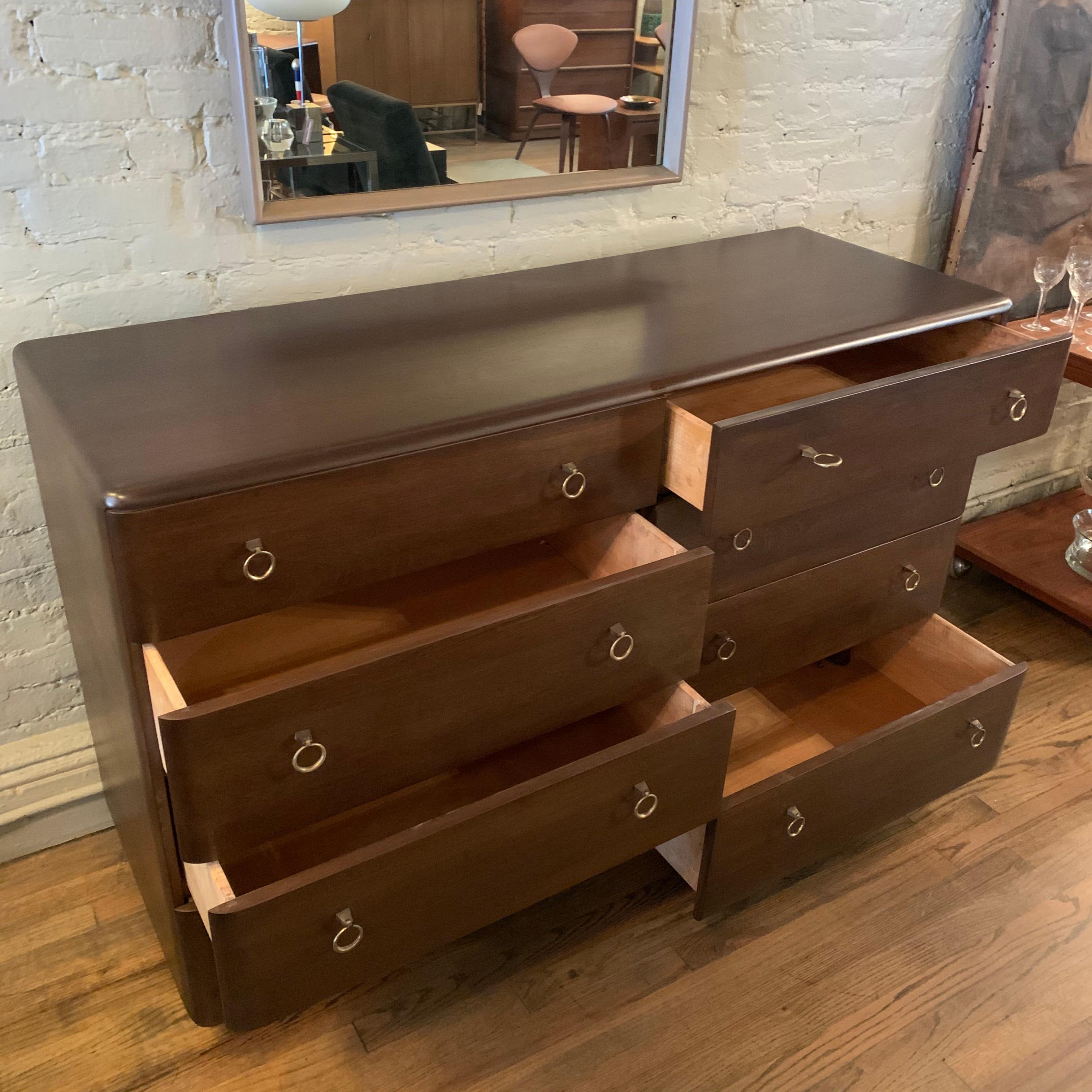 Brass Mid-Century Modern Double Dresser by Heywood Wakefield