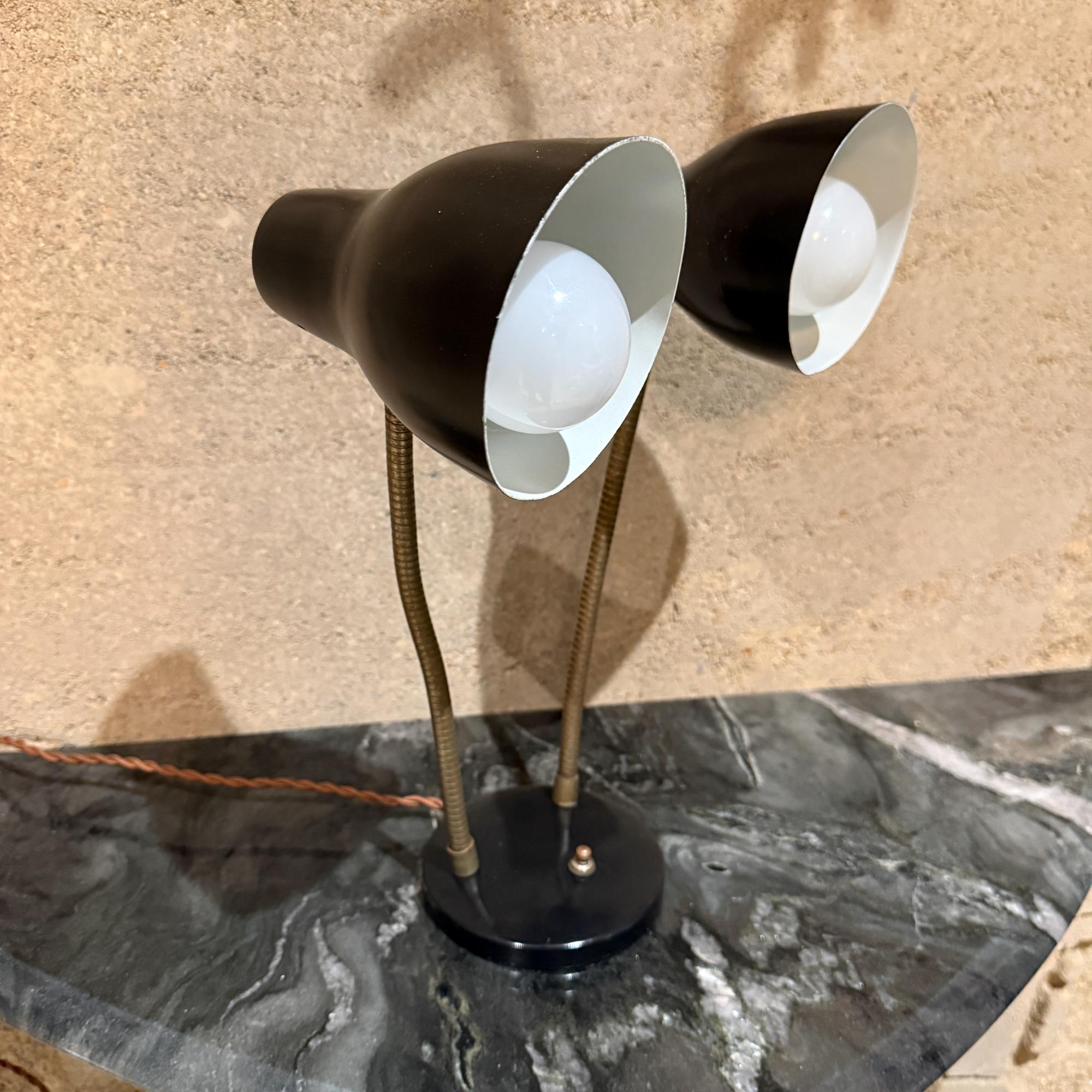 Painted Mid-Century Modern Double-Headed Desk Lamp Lightolier Style For Sale