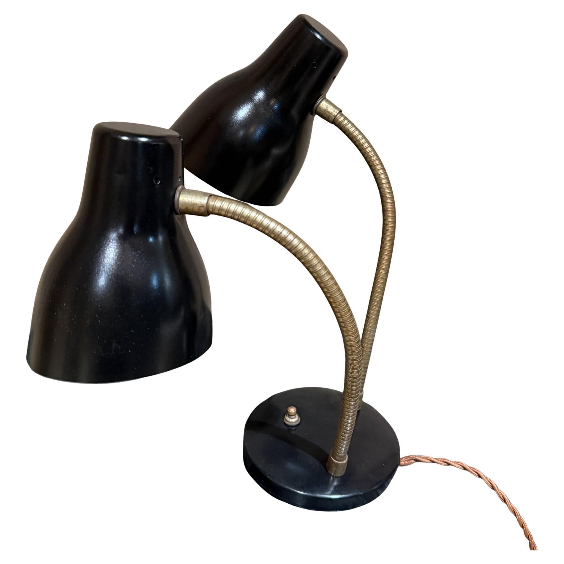Mid-Century Modern Double-Headed Desk Lamp Lightolier Style For Sale