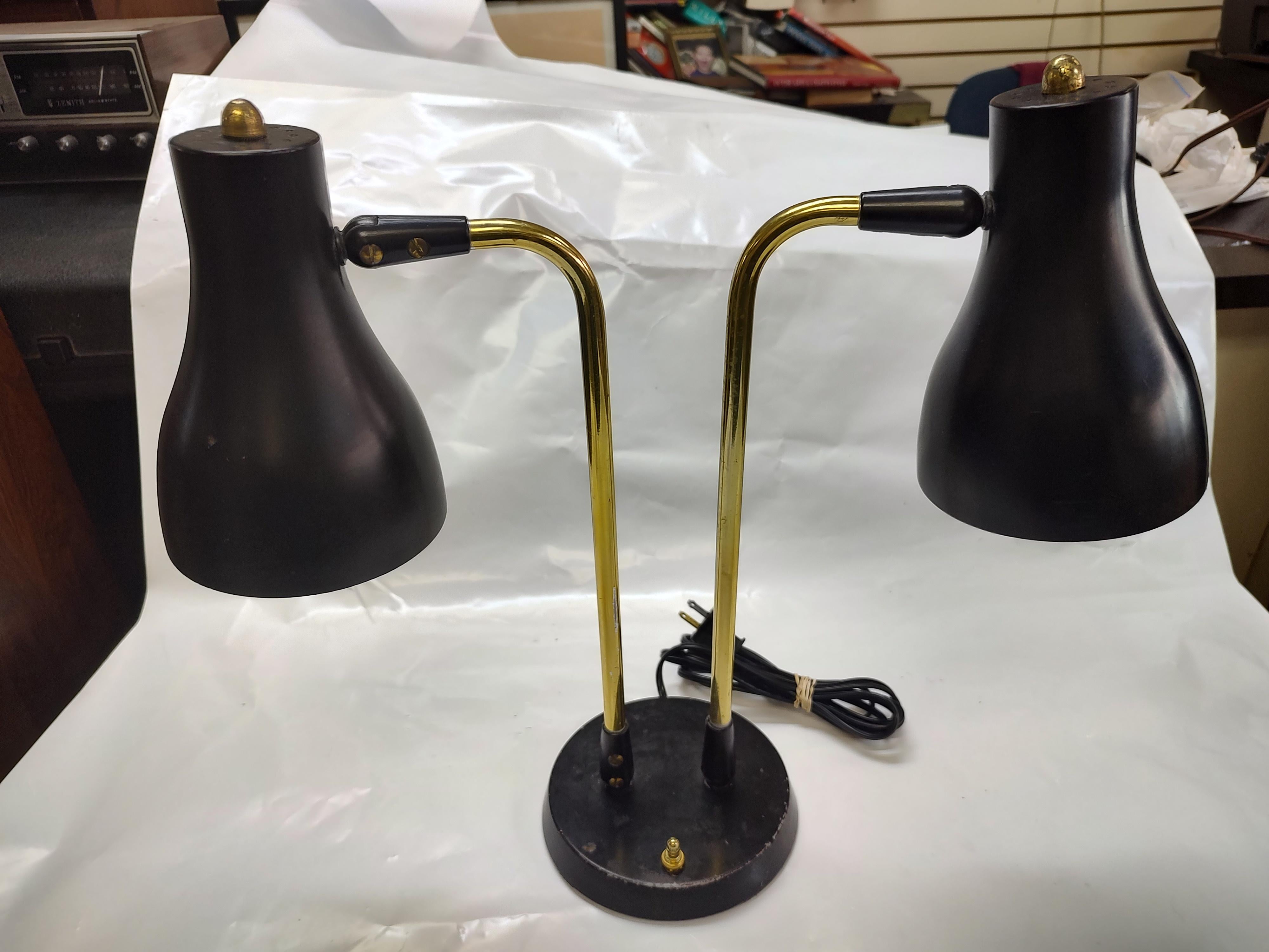 Mid-20th Century Mid-Century Modern Nessen Double Headed Desk Table Lamp For Sale