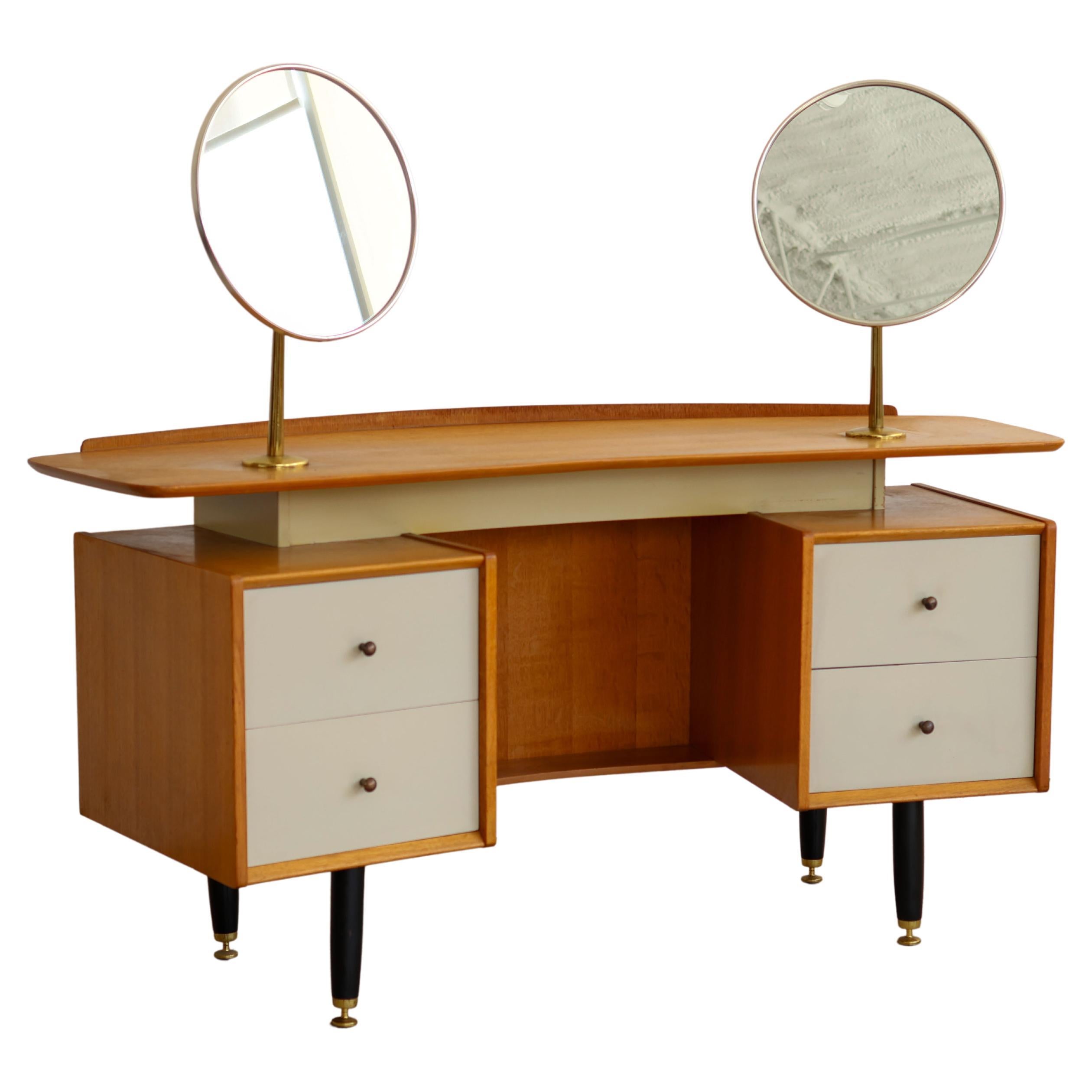 Mid-Century Modern Double Mirror Boomerang Vanity