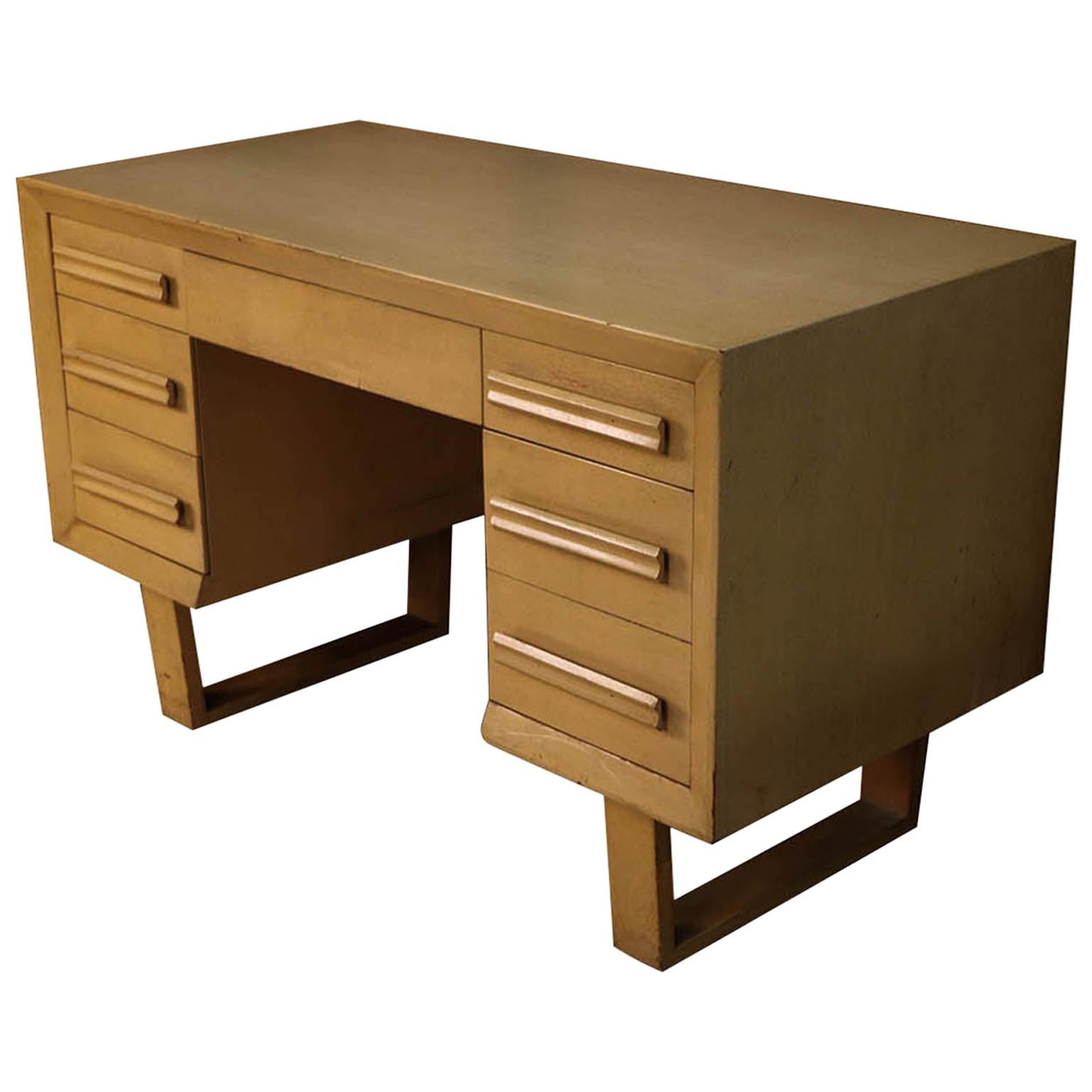Mid-Century Modern Double Pedestal Desk For Sale