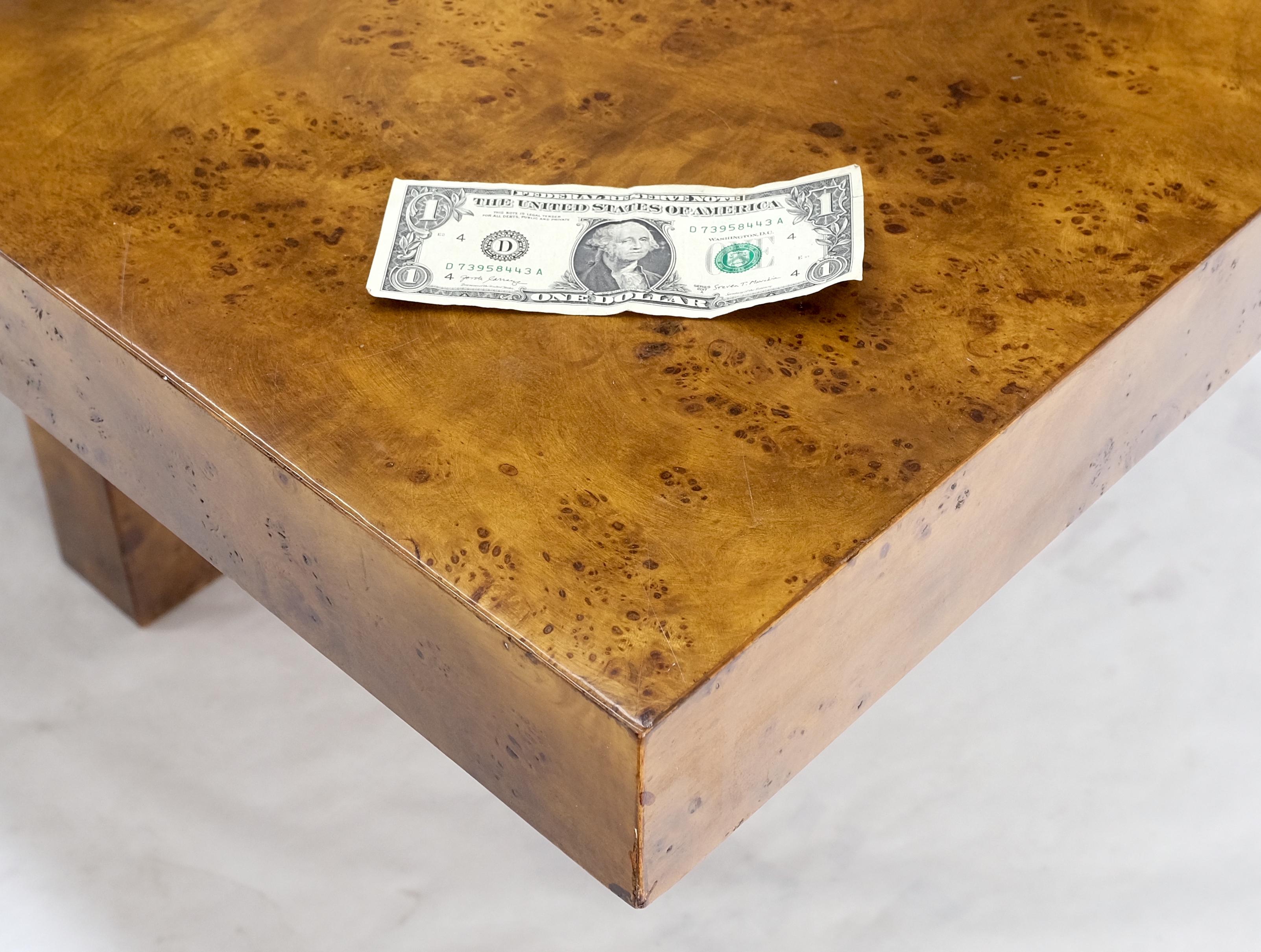 Mid-Century Modern Double Pedestal Honey Tone Burl Wood High Gloss ...