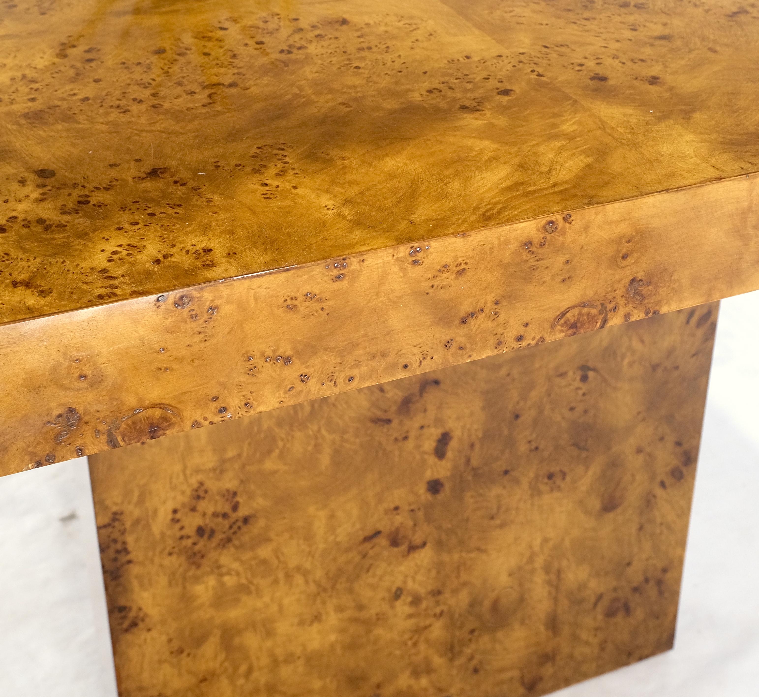 Mid-Century Modern Double Pedestal Honey Tone Burl Wood High Gloss ...