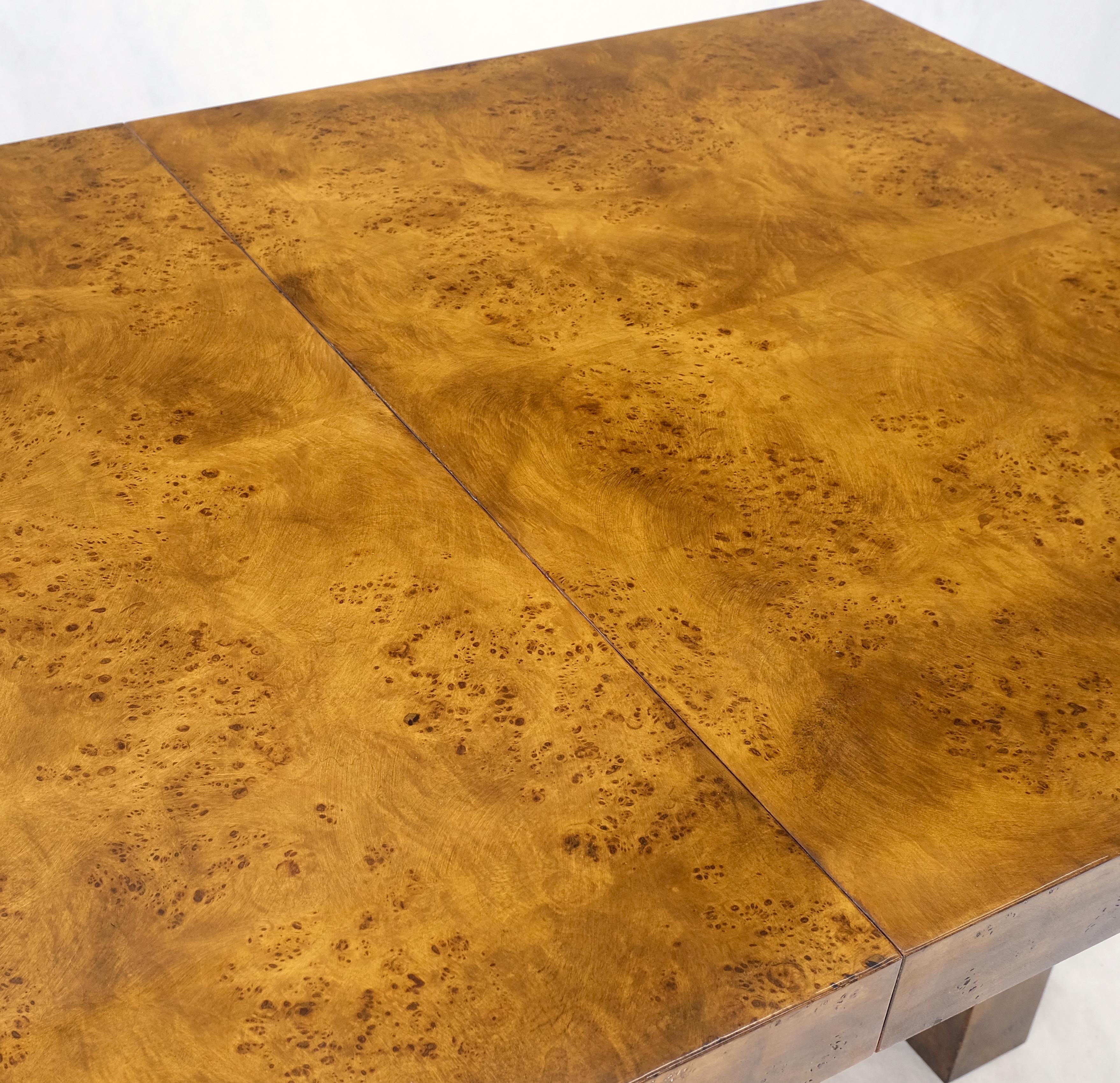 Mid-Century Modern Double Pedestal Honey Tone Burl Wood High Gloss ...