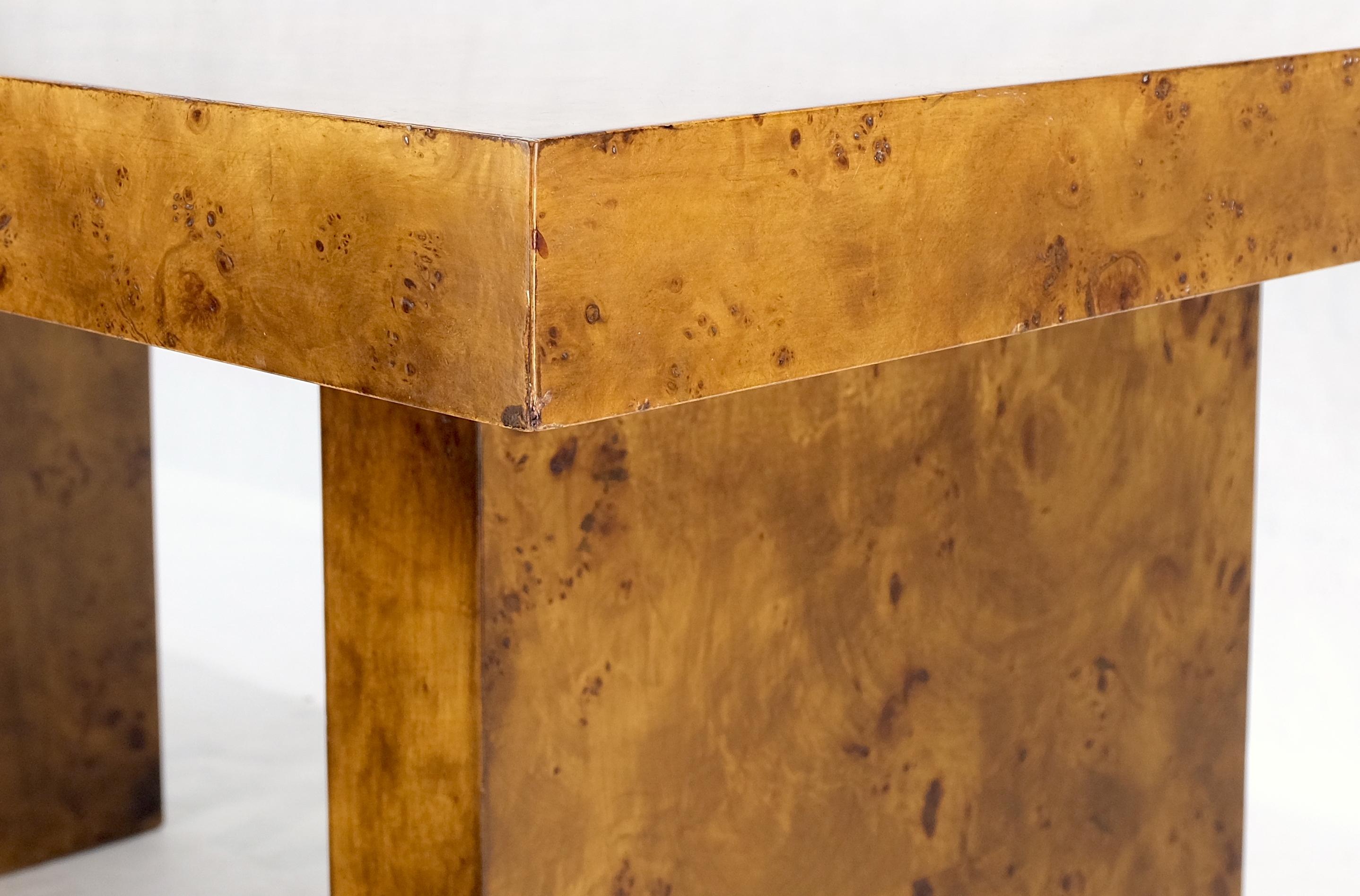 Mid-Century Modern Double Pedestal Honey Tone Burl Wood High Gloss ...