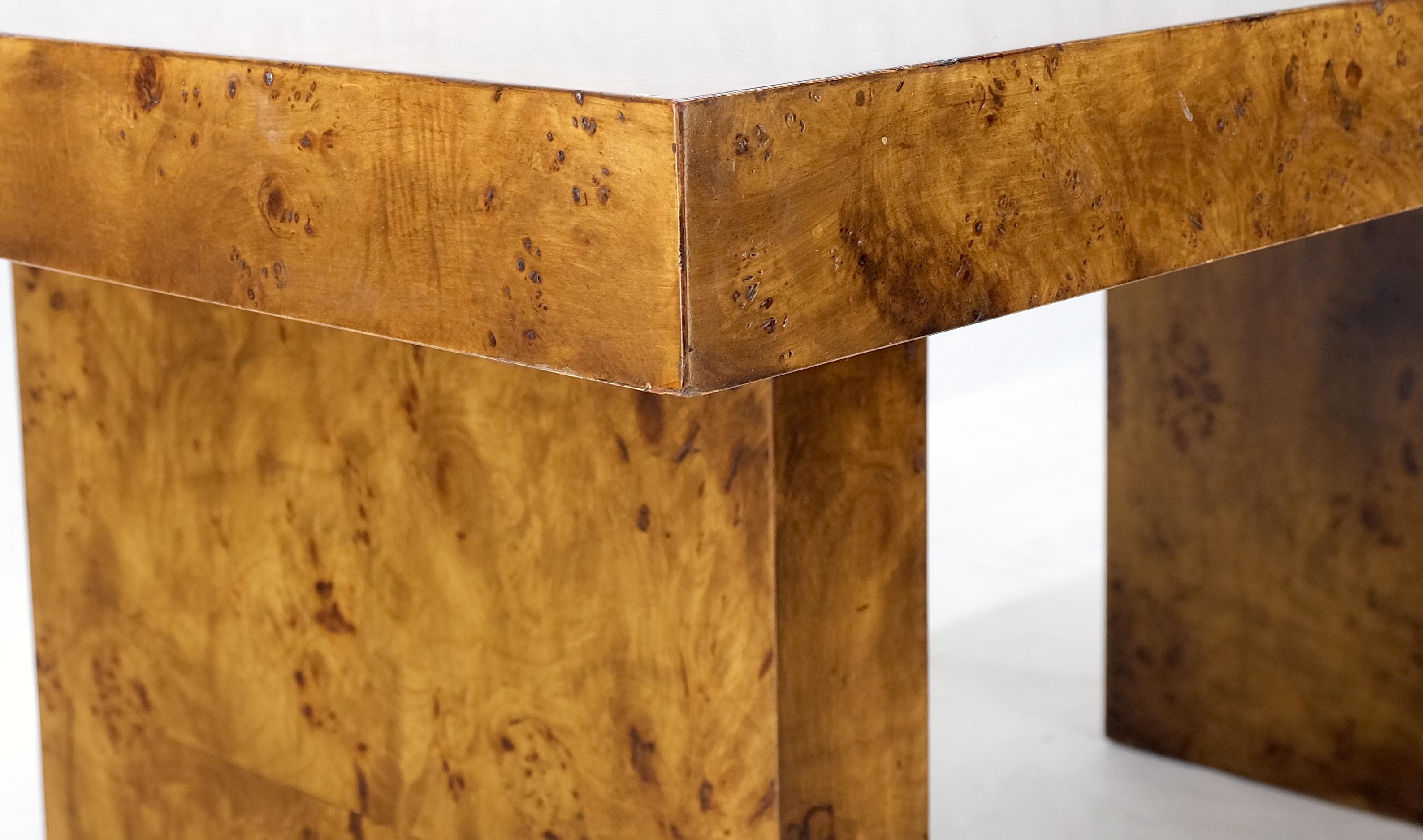 Mid-Century Modern Double Pedestal Honey Tone Burl Wood High Gloss ...
