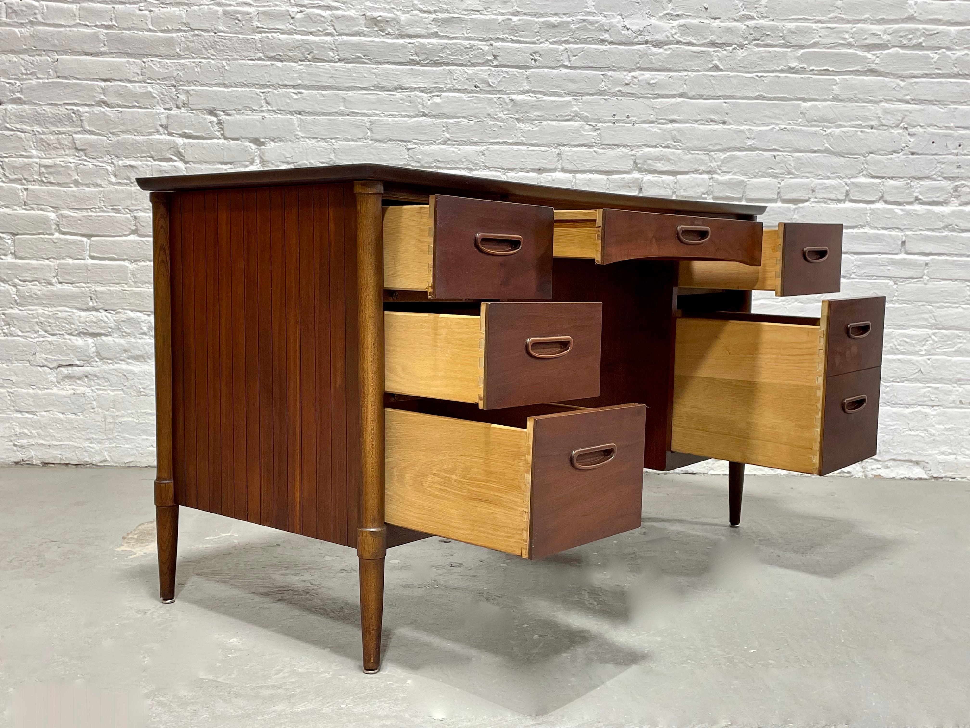 Mid-Century Modern Mid Century MODERN Double-Sided WALNUT DESK by Lane Furniture, c. 1960's