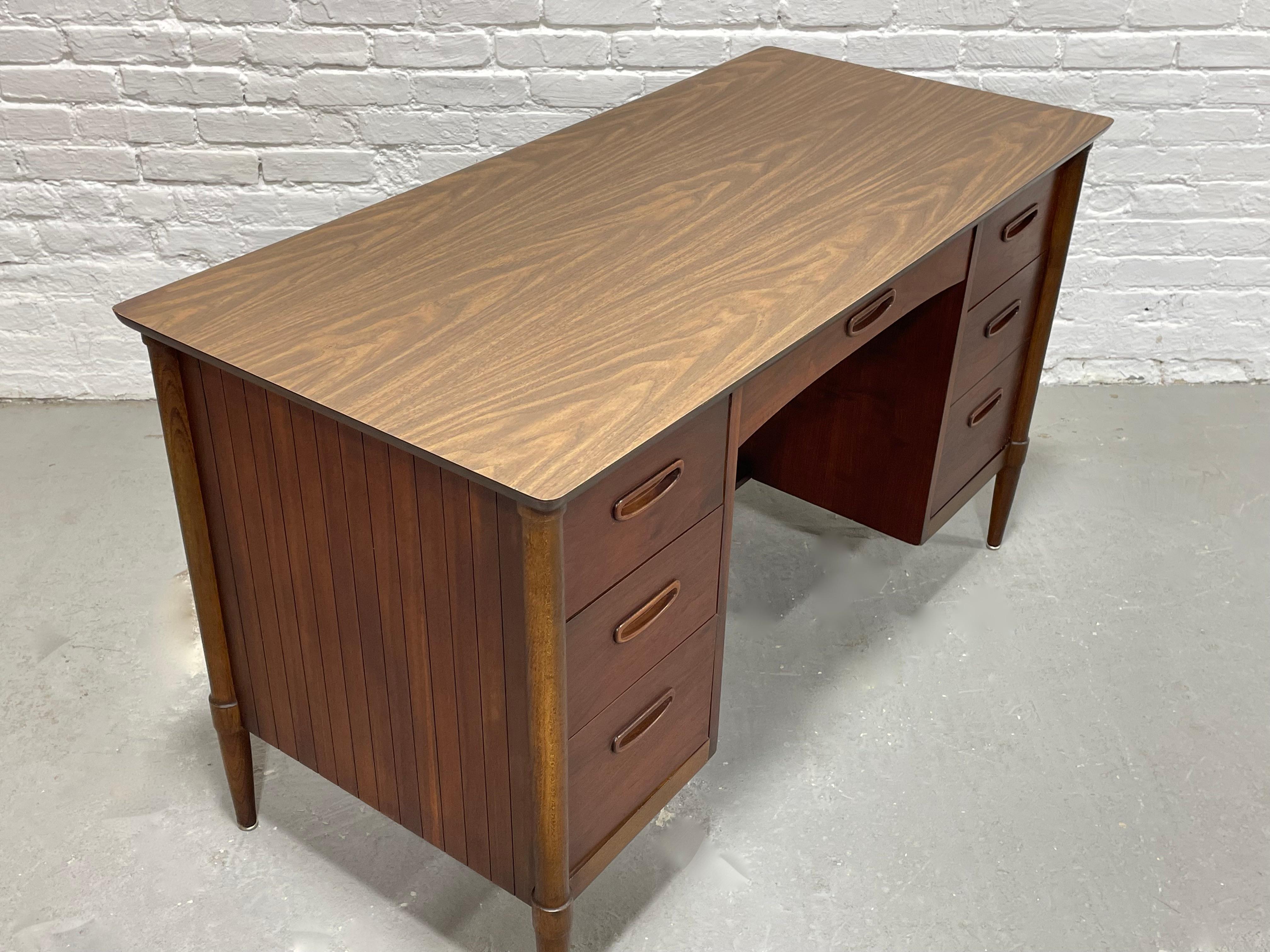 Mid-20th Century Mid Century MODERN Double-Sided WALNUT DESK by Lane Furniture, c. 1960's