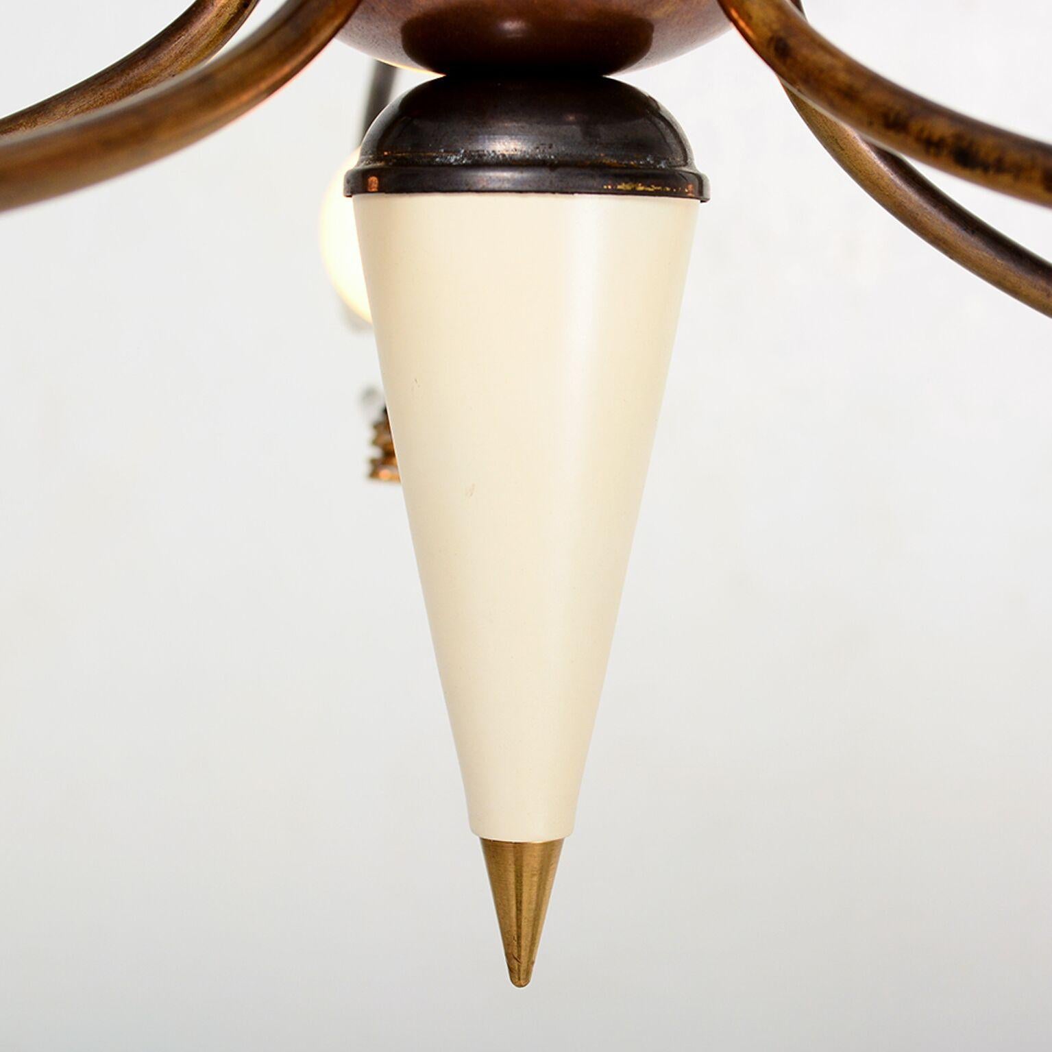 Mid-Century Modern  1950s Italian Sputnik Chandelier Lamp by Stilnovo For Sale