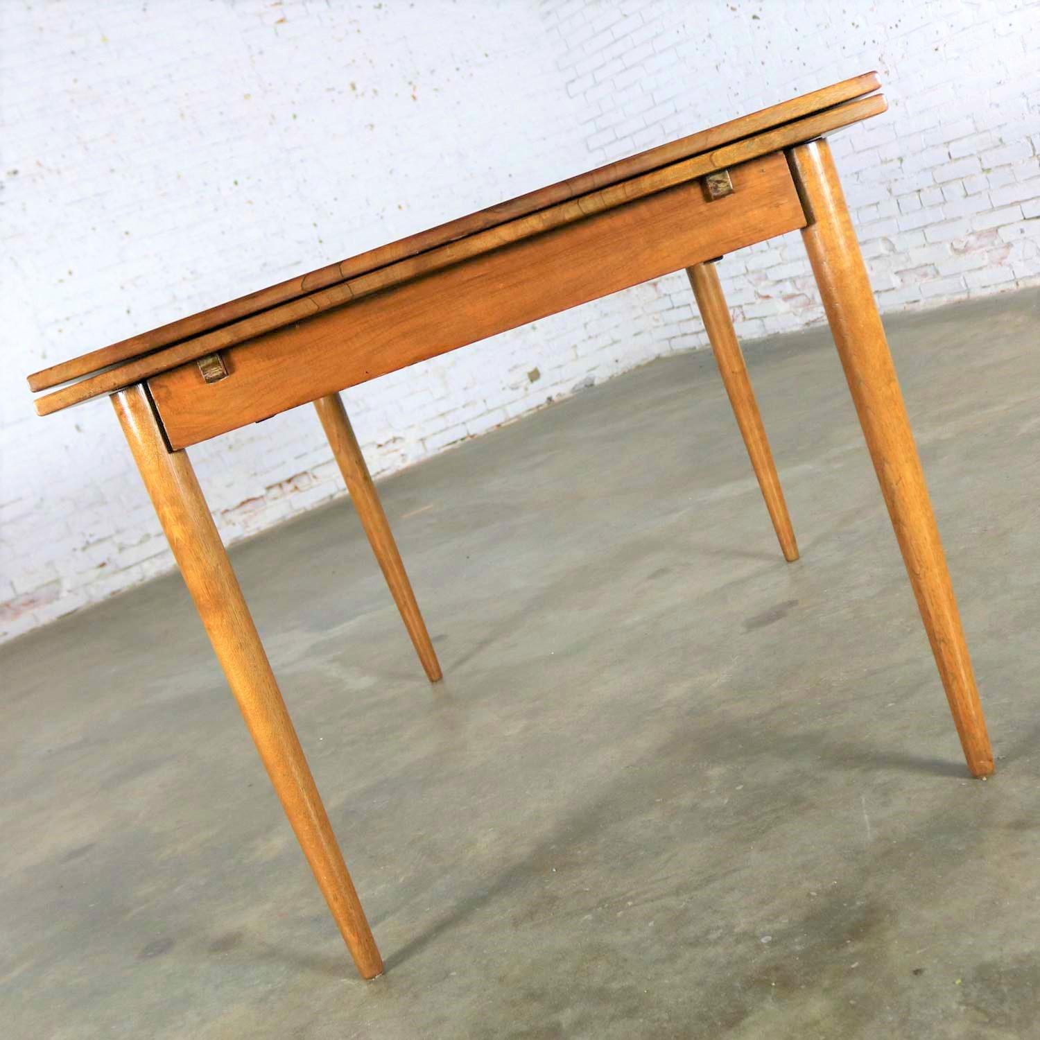 Mid-Century Modern Draw Leaf Extending Dining Table After Conant Ball 2