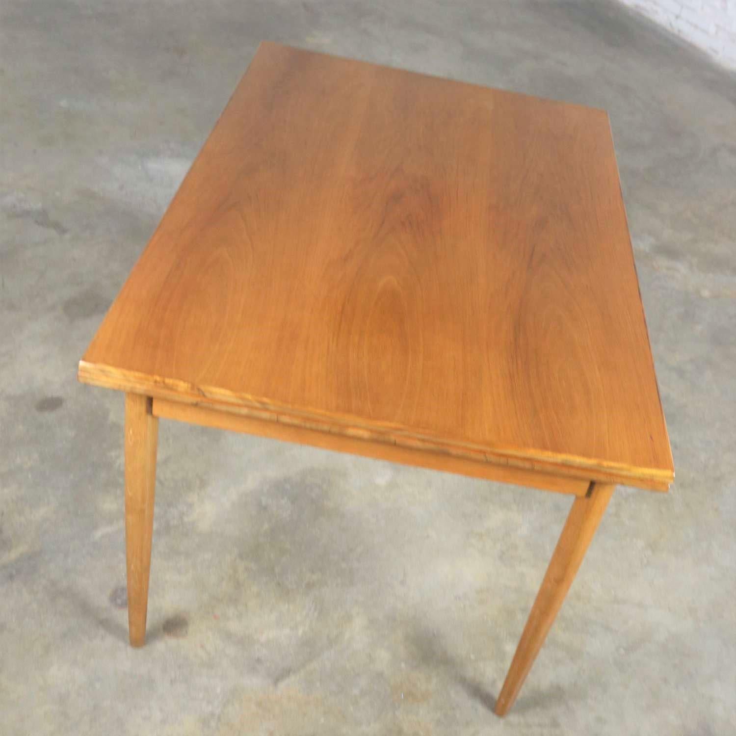Mid-Century Modern Draw Leaf Extending Dining Table After Conant Ball 3
