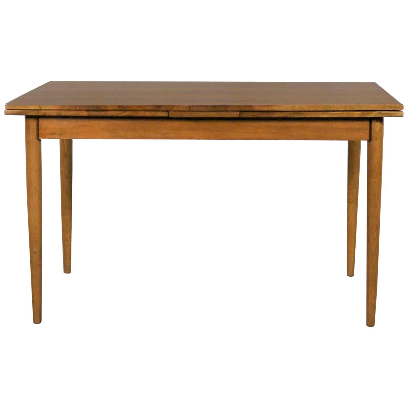 Mid-Century Modern Draw Leaf Extending Dining Table After Conant Ball