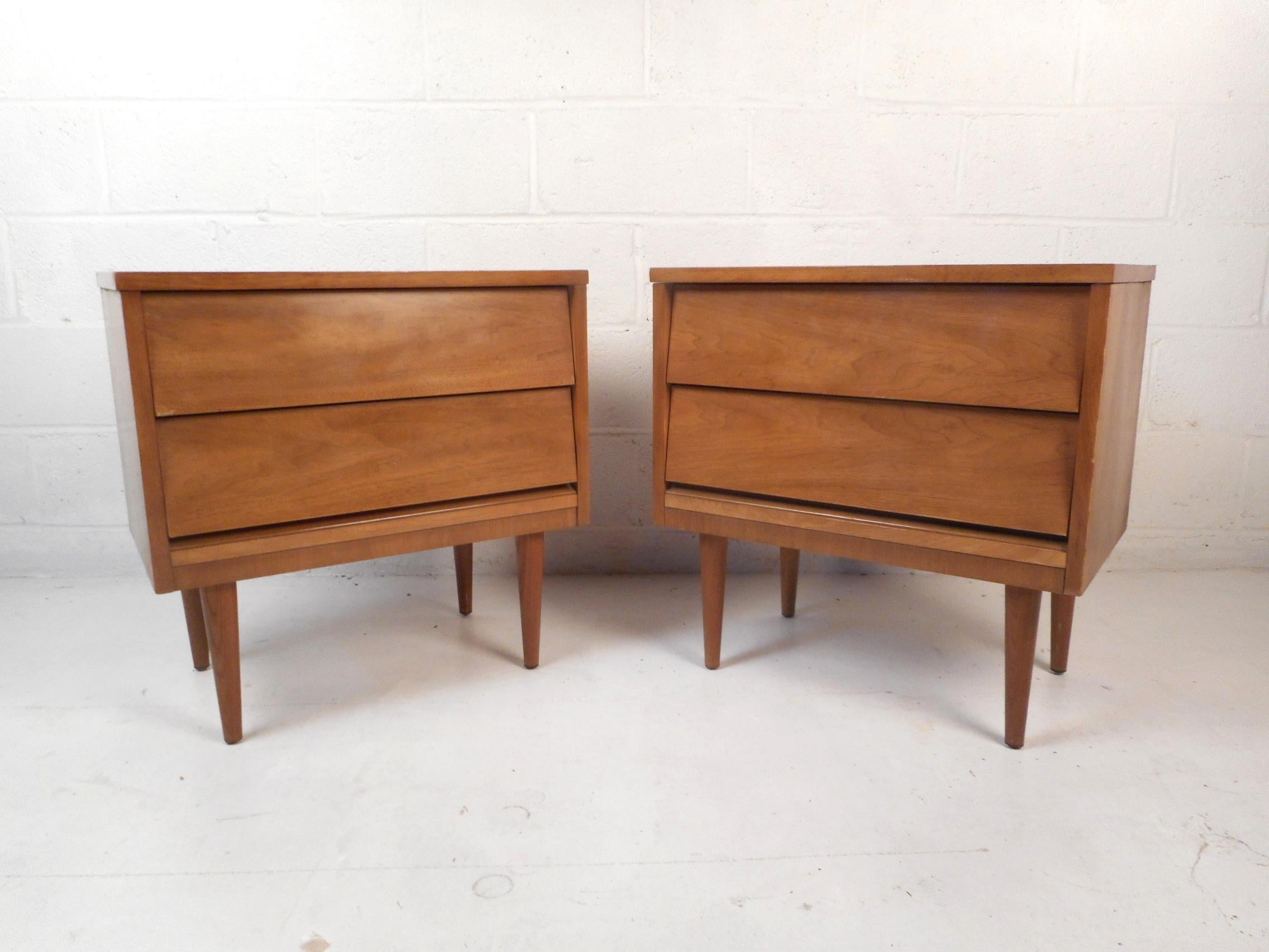 American Mid-Century Modern Dresser and Nightstands by Dixie Furniture