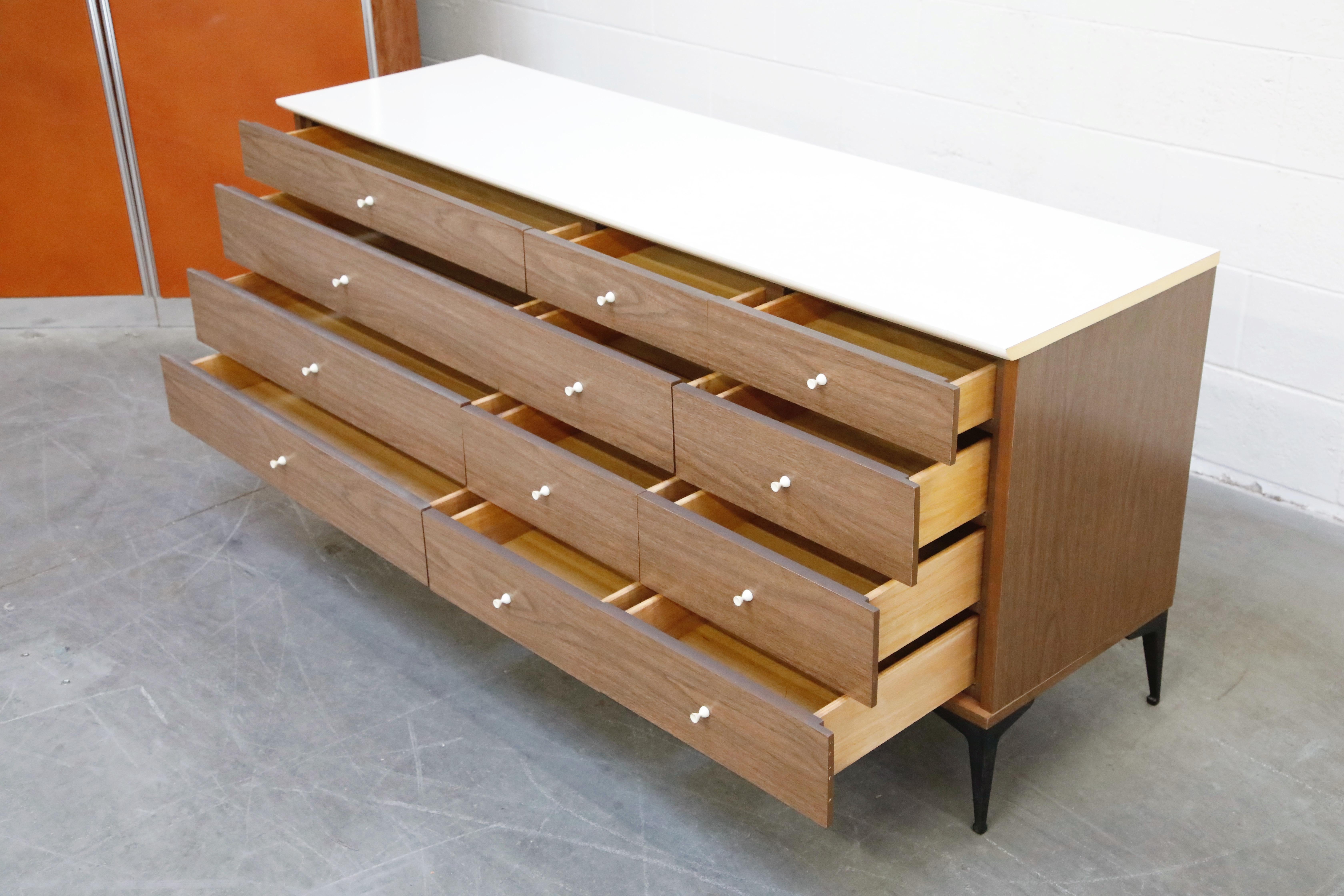 Metal Mid-Century Modern Dresser and Nightstands in the style of Samson Berman, 1960s 