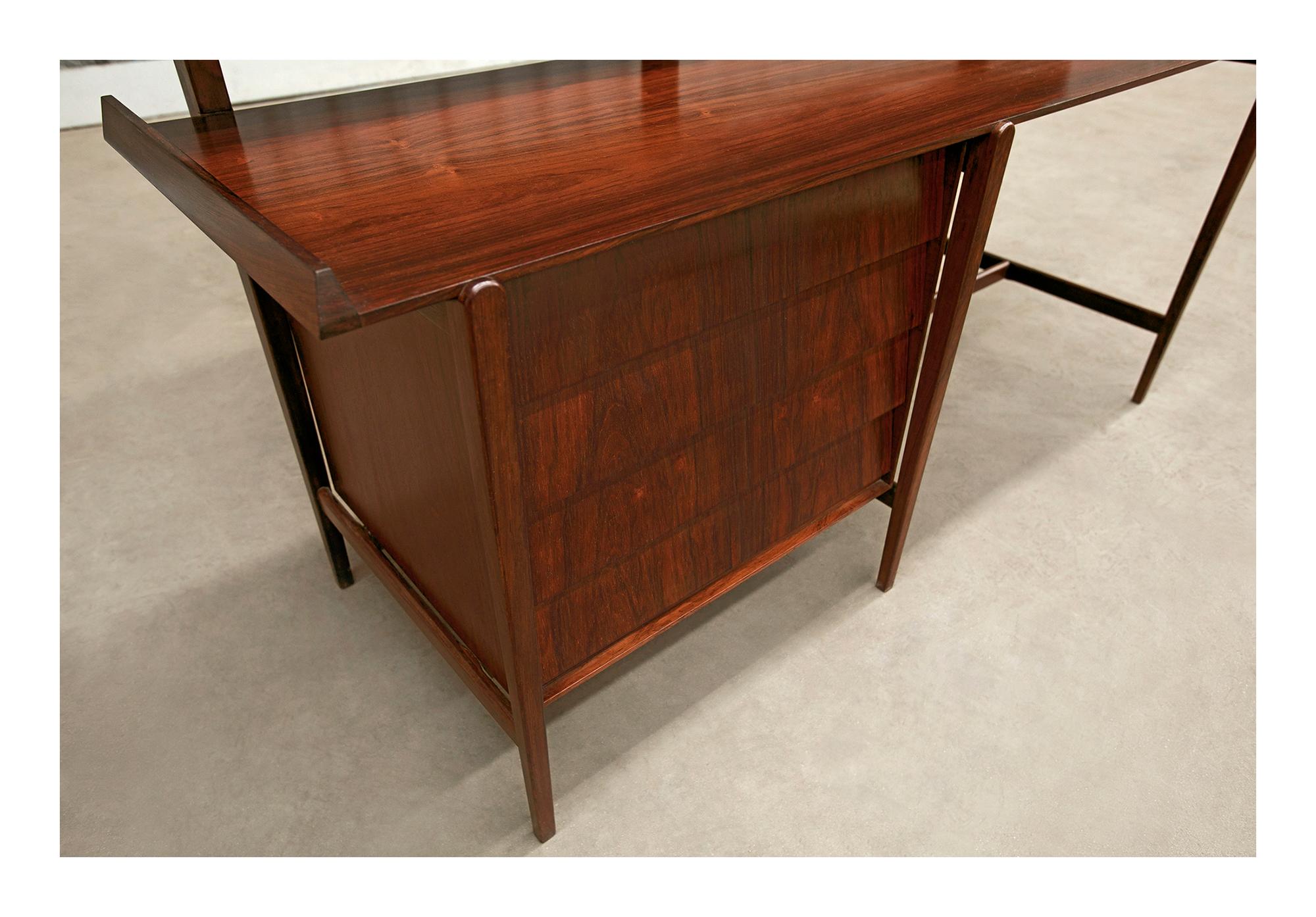 Mid-Century Modern Dresser and Stool in Hardwood, by Carlo Hauner, Brazil For Sale 1