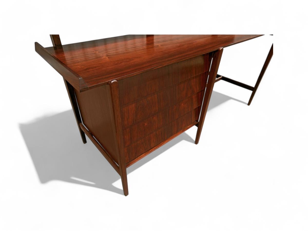 Fabric Mid-Century Modern Dresser and Stool in Hardwood, by Carlo Hauner, Brazil For Sale