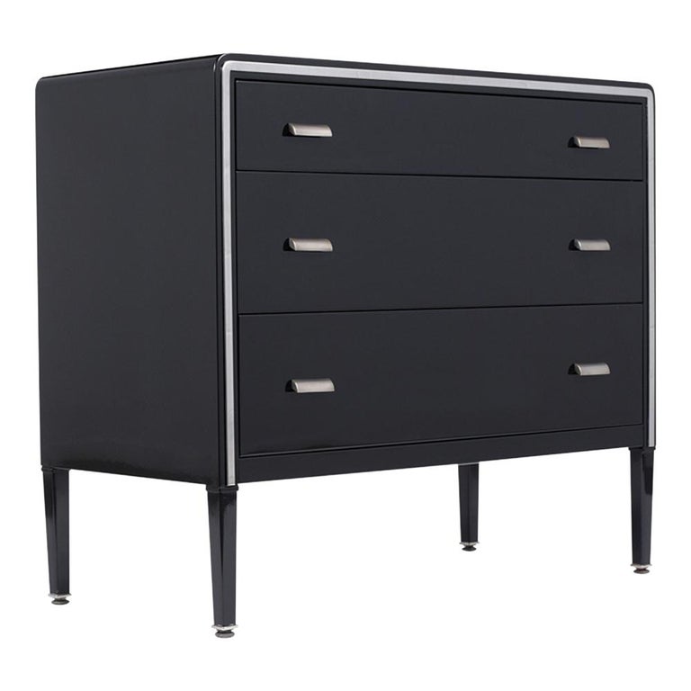 MidCentury Modern Black Metal Dresser at 1stDibs