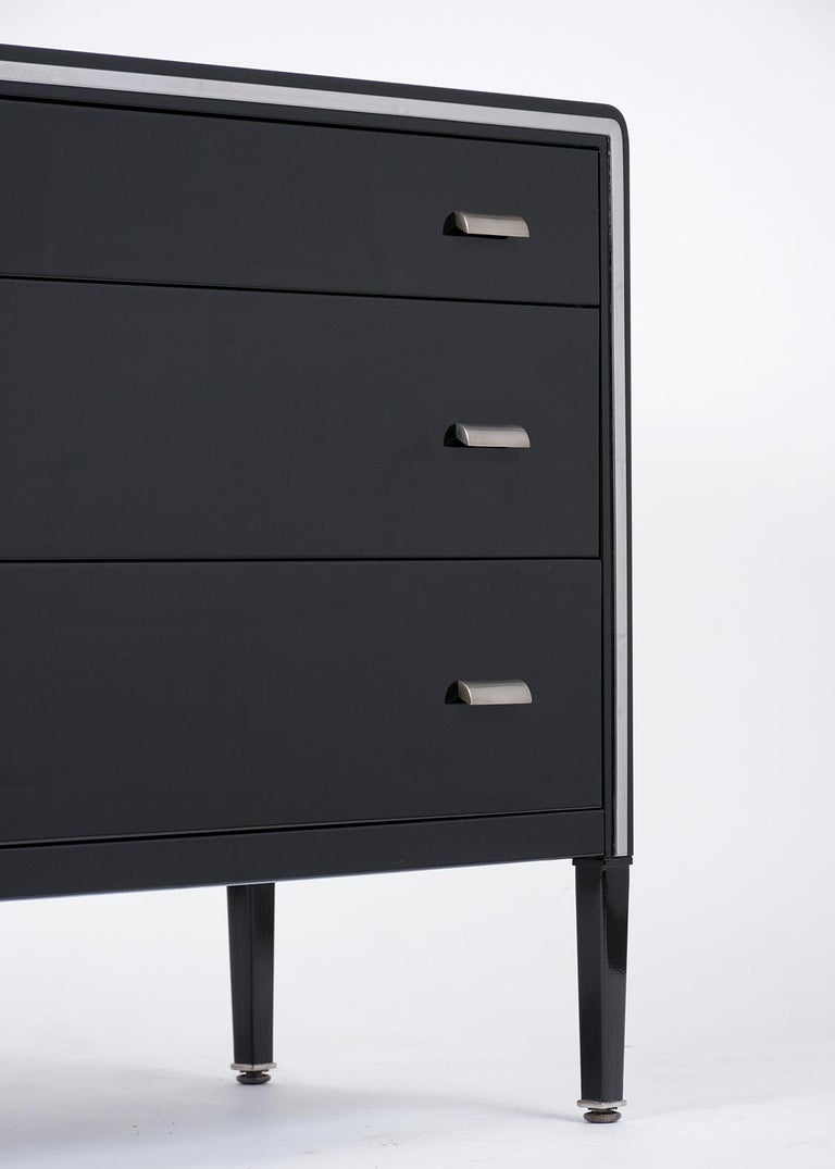 MidCentury Modern Black Metal Dresser at 1stDibs