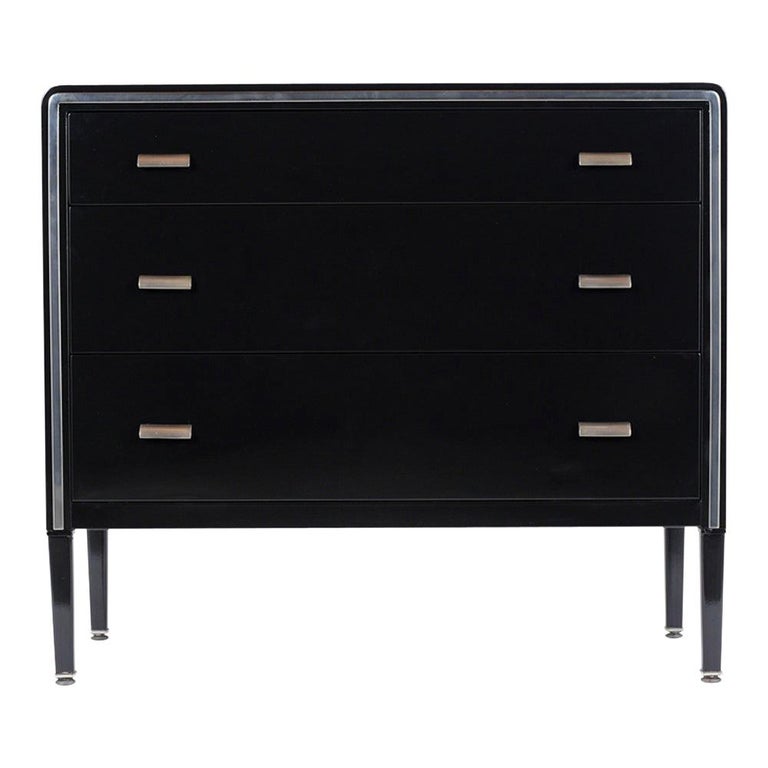 MidCentury Modern Black Metal Dresser at 1stDibs